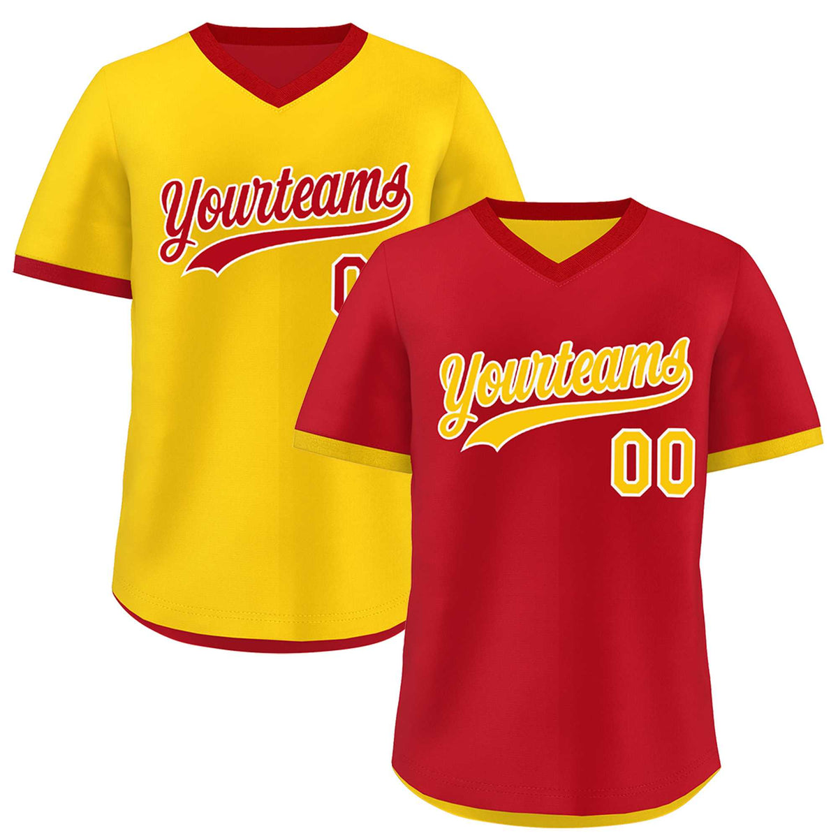 Custom Gold Red Reversible Classic Style Lightweight Baseball Jersey| KXKSHOP