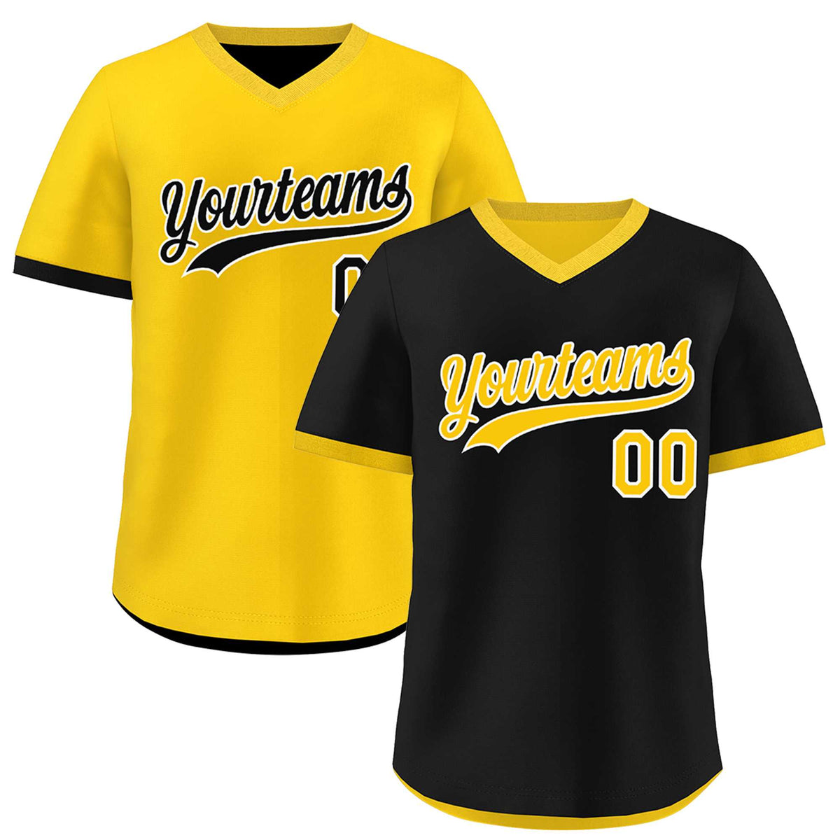 Custom Gold Black Reversible Classic Style Quick Dry Baseball Jersey| KXKSHOP
