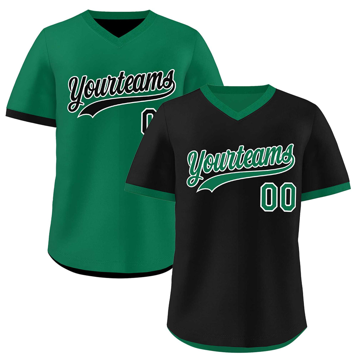 Custom Kelly Green Black Reversible Classic Style Lightweight Baseball Jersey| KXKSHOP