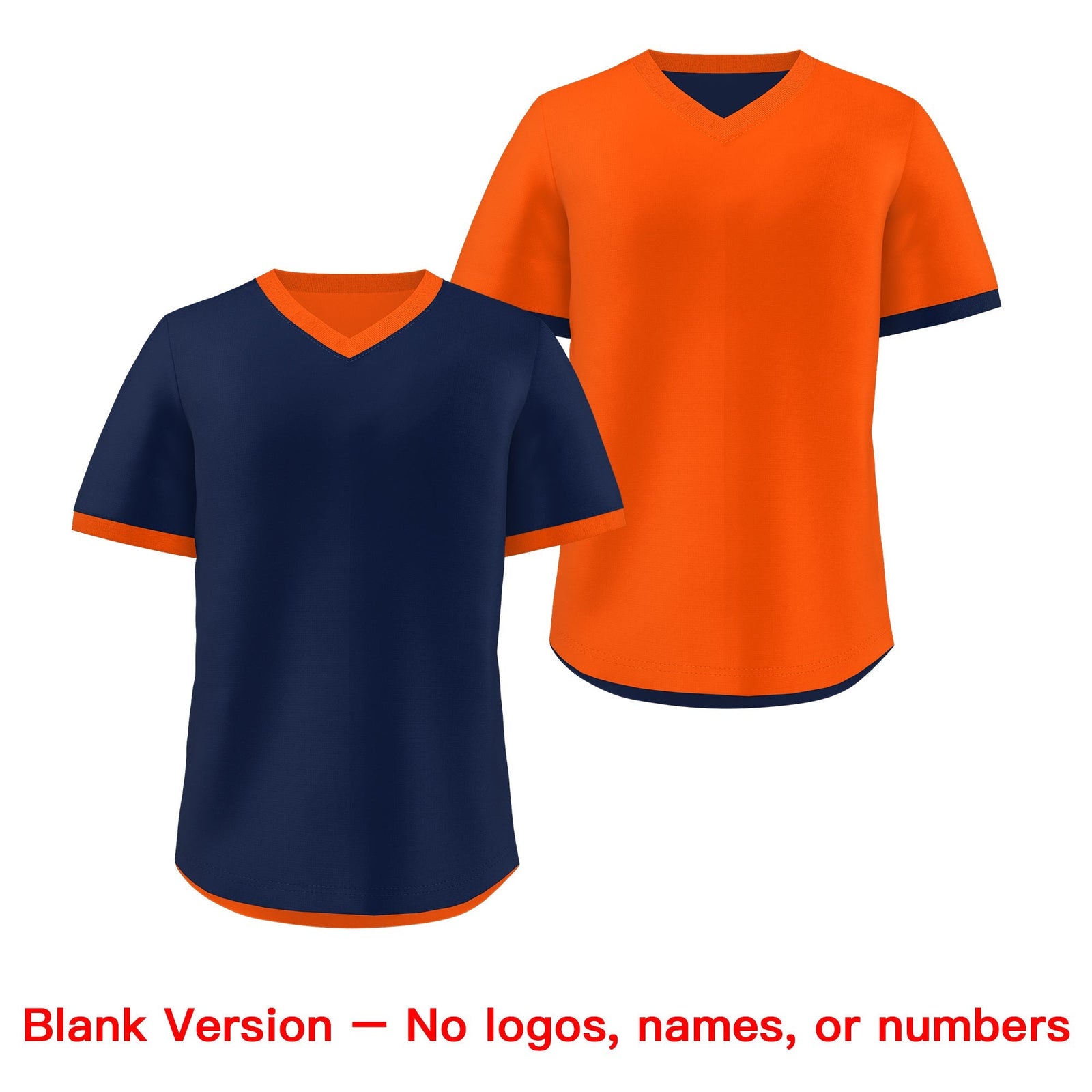 Custom Navy Orange Reversible Classic Style Breathable Baseball Jersey| KXKSHOP