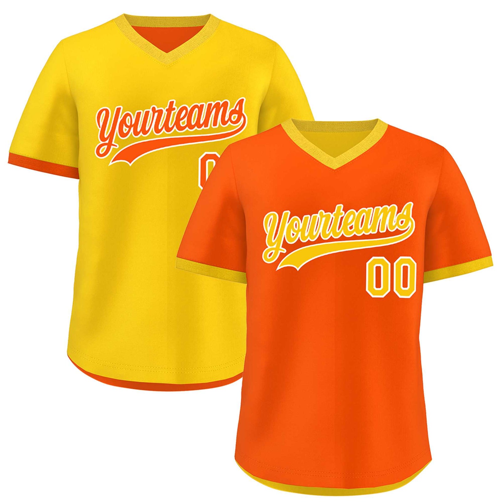 Custom Gold Orange Reversible Classic Style Lightweight Baseball Jersey| KXKSHOP