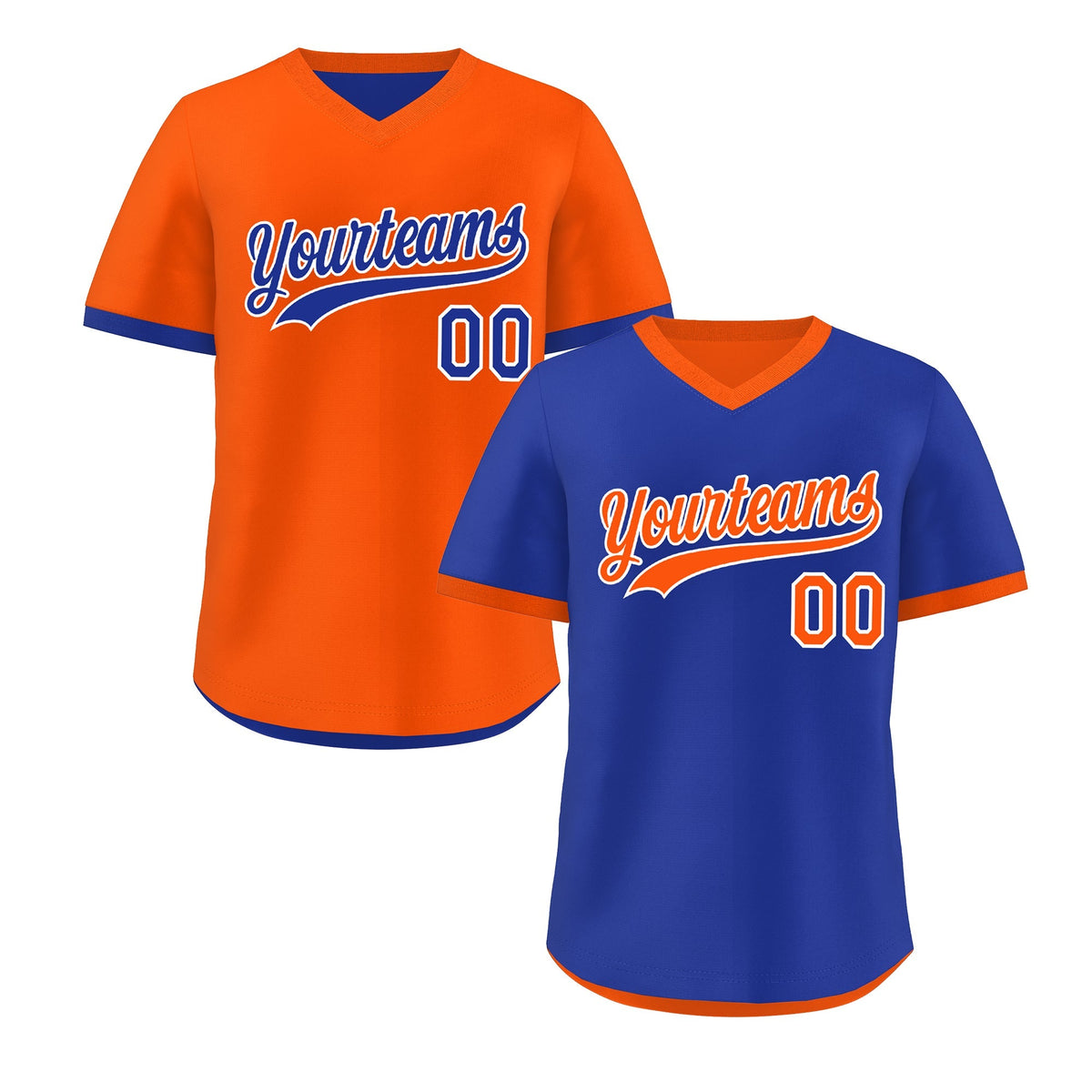 Custom Royal Blue Orange Reversible Classic Style Lightweight Baseball Jersey| KXKSHOP