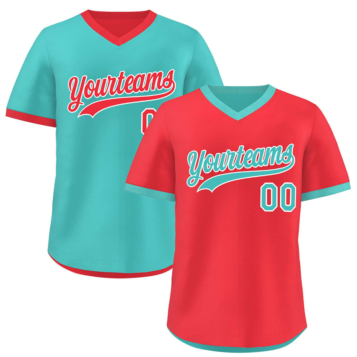 Custom Teal Neon Green Reversible Classic Style Lightweight Baseball Jersey| KXKSHOP