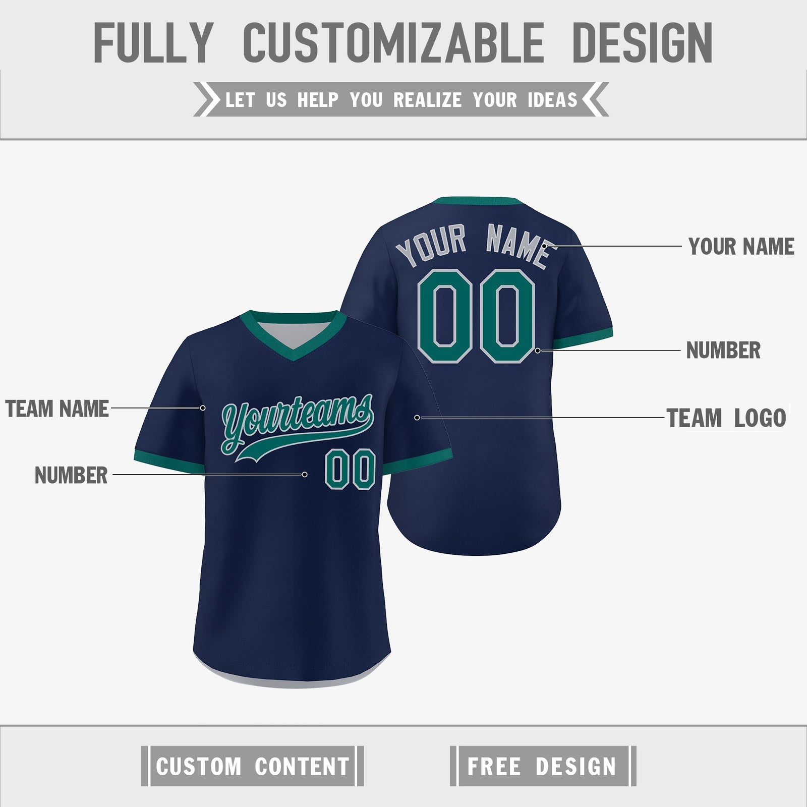 Custom Teal Silver Reversible Classic Style Quick Dry Baseball Jersey| KXKSHOP