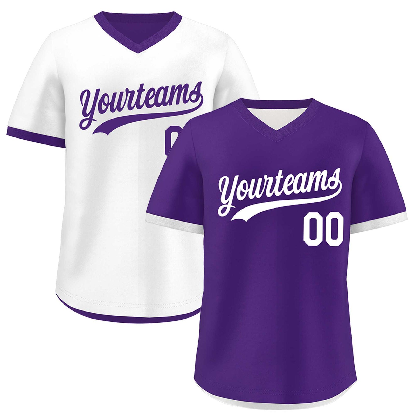 Custom Purple White Reversible Classic Style Breathable Baseball Jersey| KXKSHOP