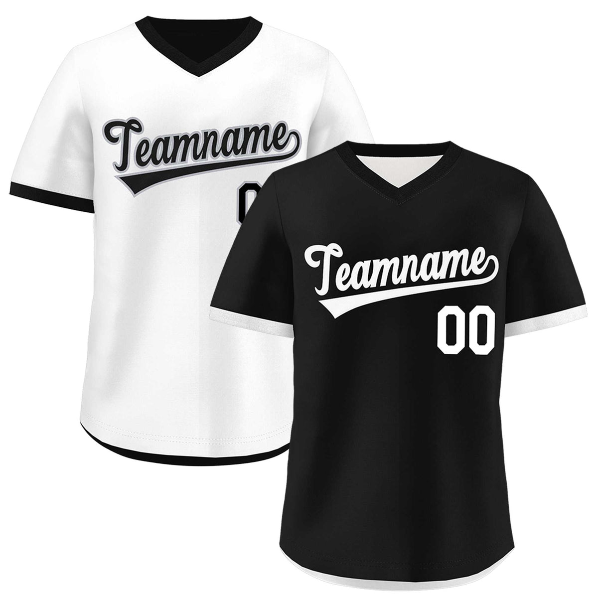 Custom Black White Reversible Classic Style Breathable Baseball Jersey| KXKSHOP