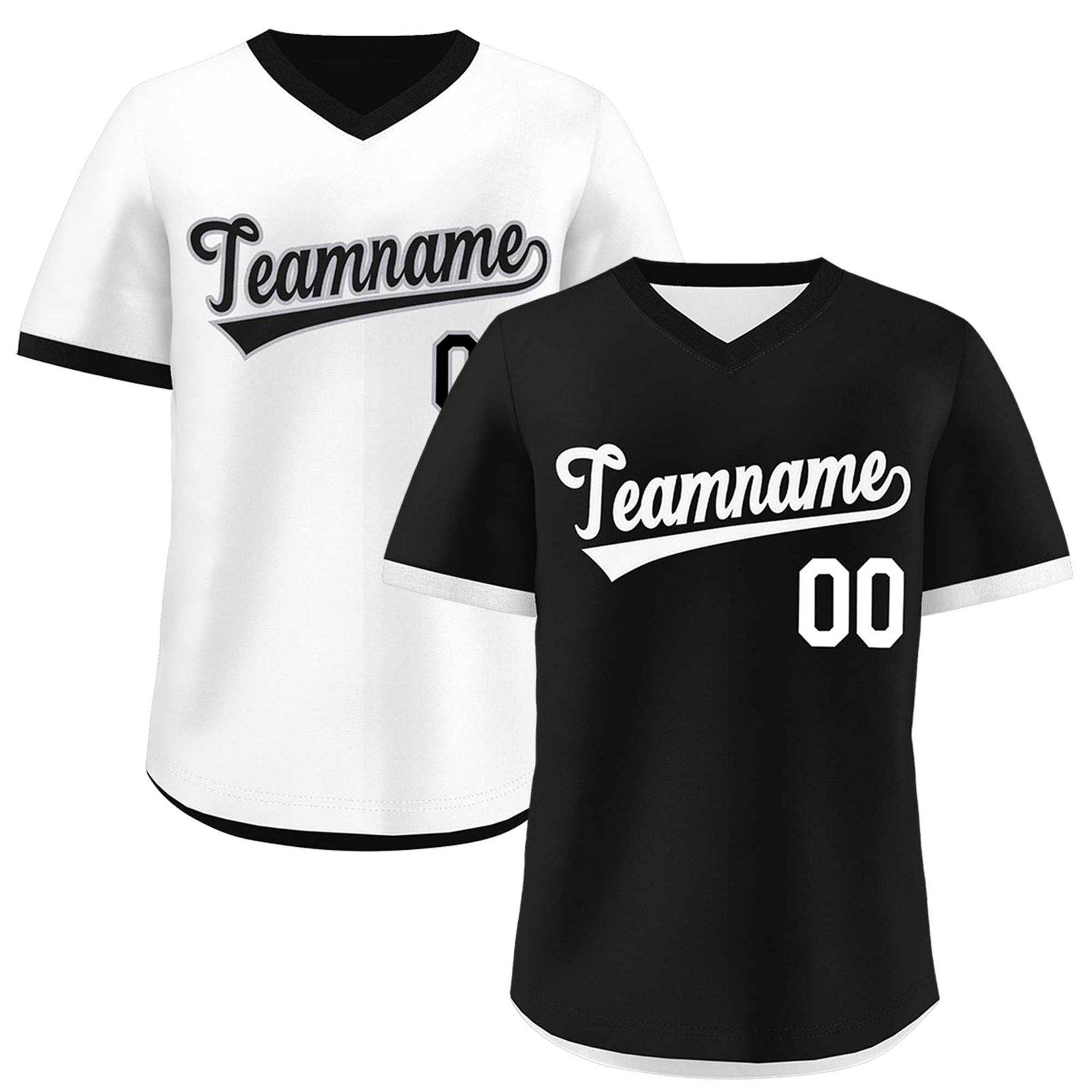 Custom Black White Reversible Classic Style Breathable Baseball Jersey| KXKSHOP