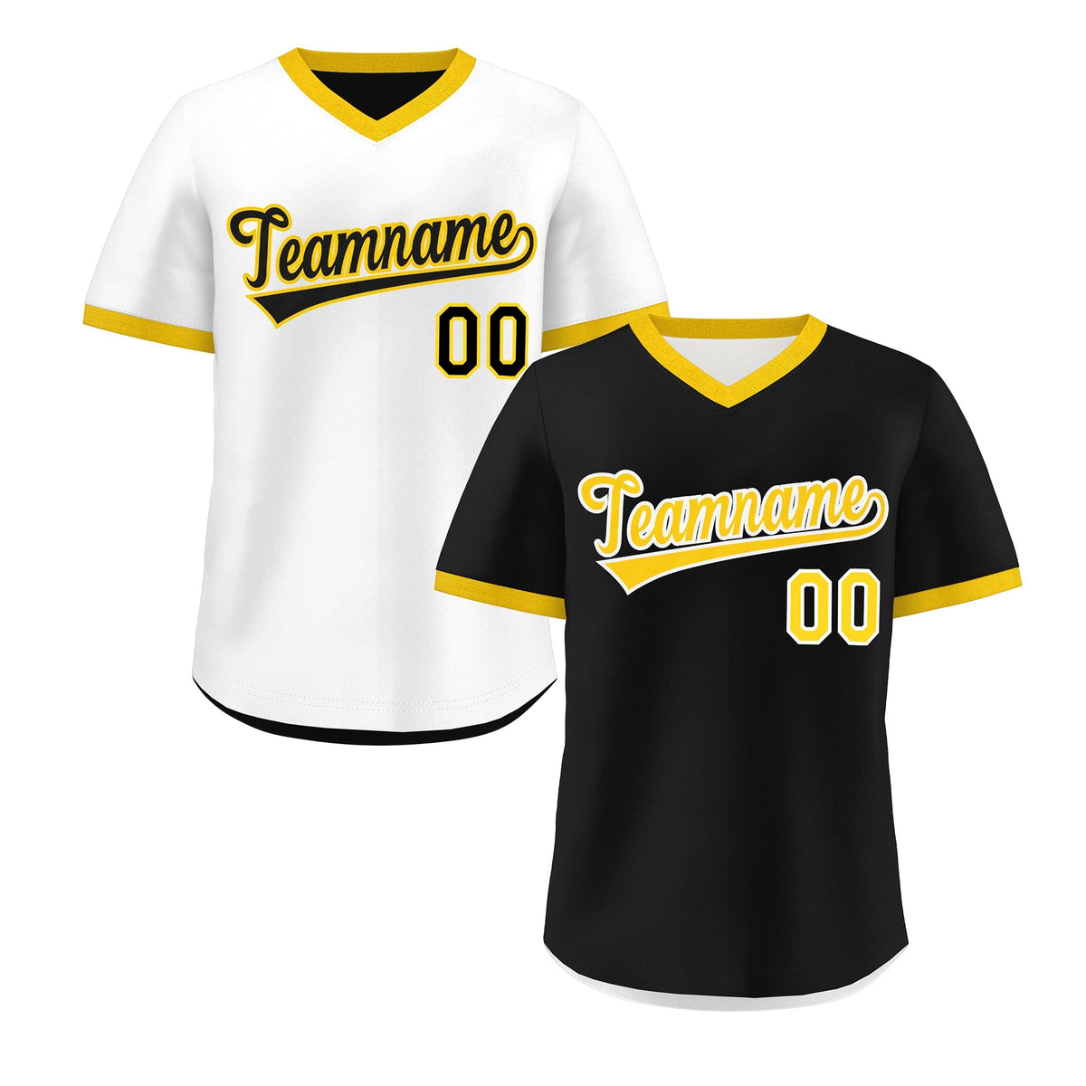 Custom White Black Gold Reversible Classic Style Lightweight Baseball Jersey| KXKSHOP
