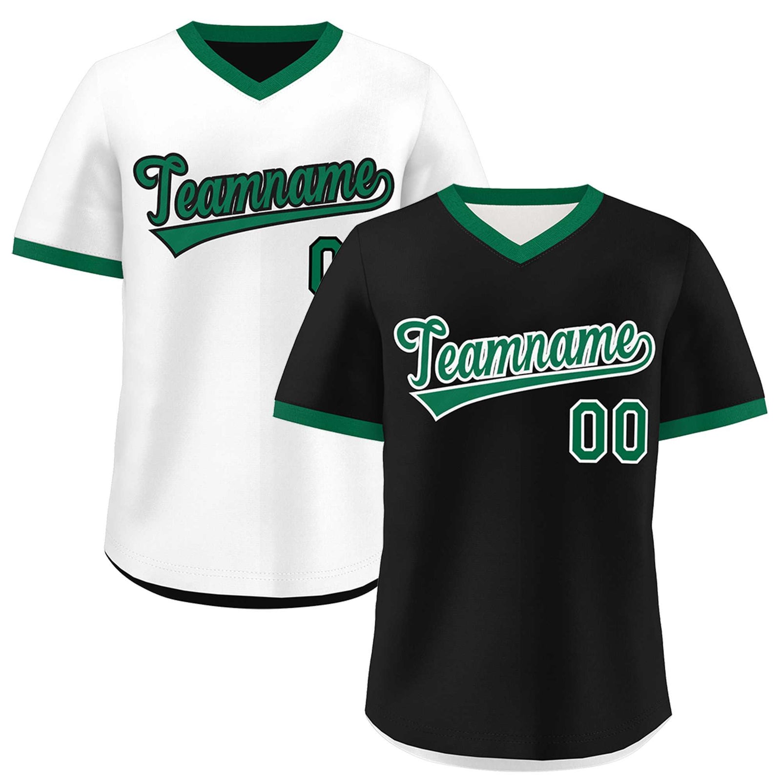 Custom White Black Kelly Green Reversible Classic Style Breathable Baseball Jersey| KXKSHOP