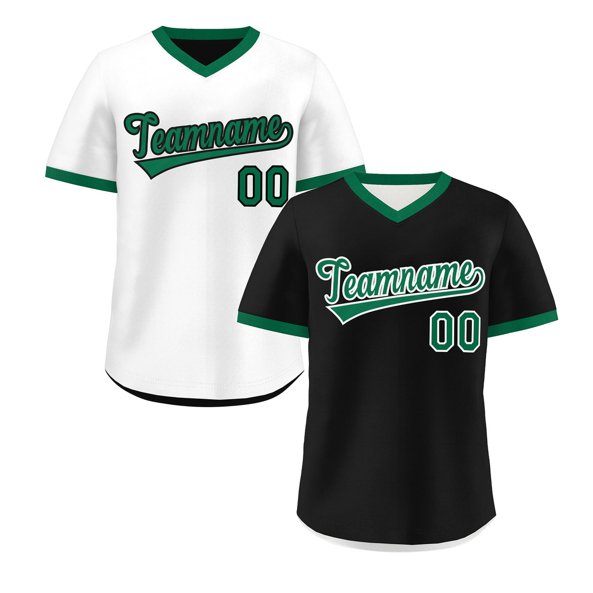 Custom White Black Kelly Green Reversible Classic Style Breathable Baseball Jersey| KXKSHOP