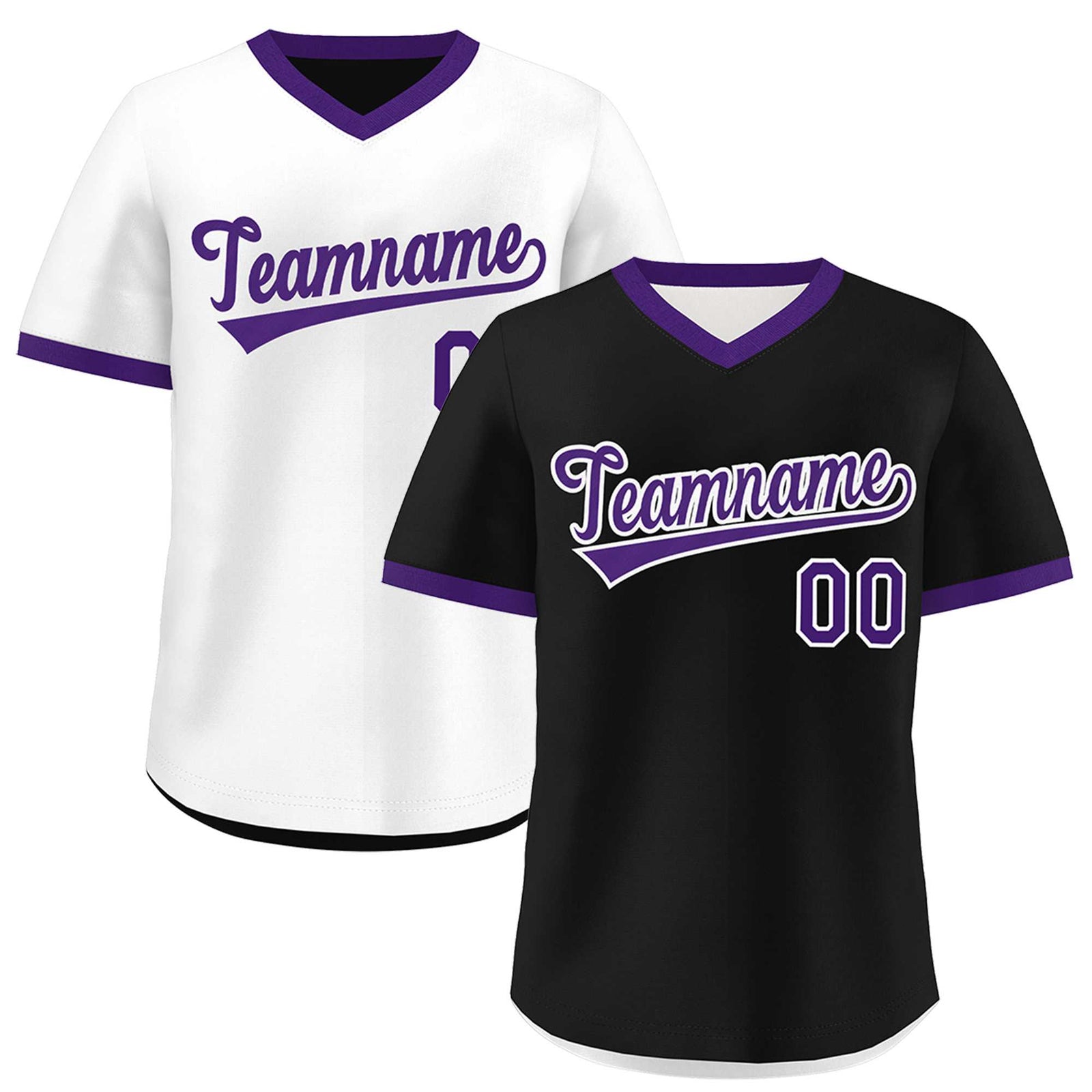Custom White Black Purple Reversible Classic Style Quick Dry Baseball Jersey| KXKSHOP