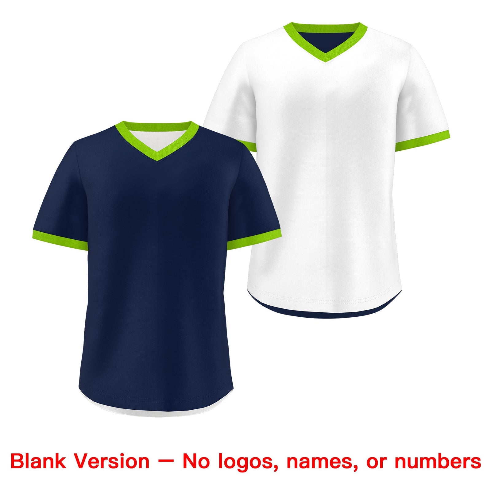 Custom White Navy Neon Green Reversible Classic Style Quick Dry Baseball Jersey| KXKSHOP
