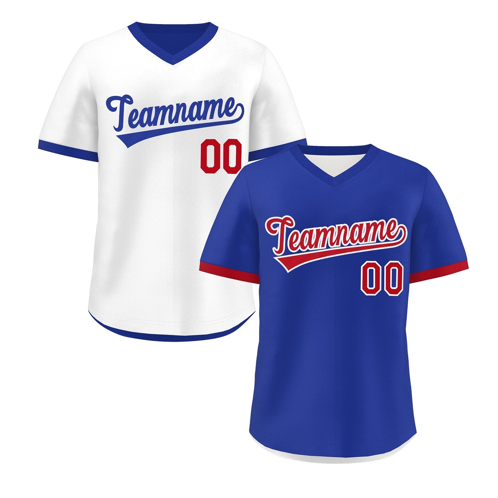 Custom Royal Blue White Red Reversible Classic Style Breathable Baseball Jersey| KXKSHOP