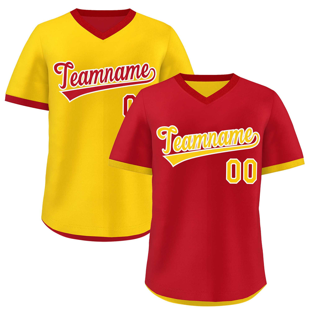 Custom Gold Red Reversible Classic Style Lightweight Baseball Jersey| KXKSHOP
