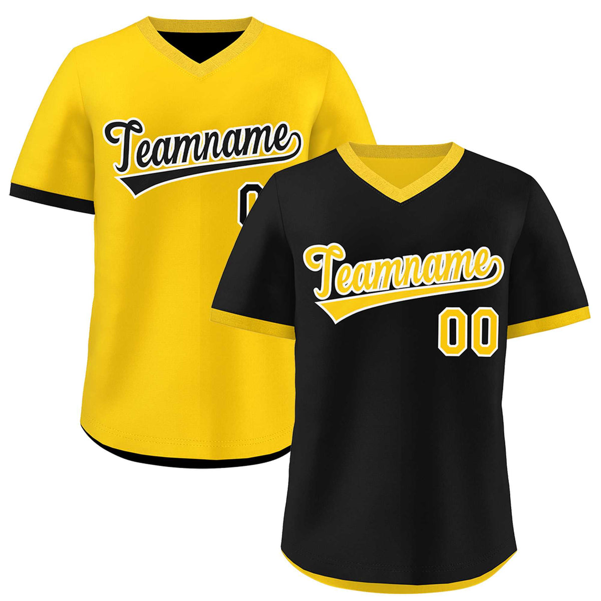 Custom Gold Black Reversible Classic Style Quick Dry Baseball Jersey| KXKSHOP
