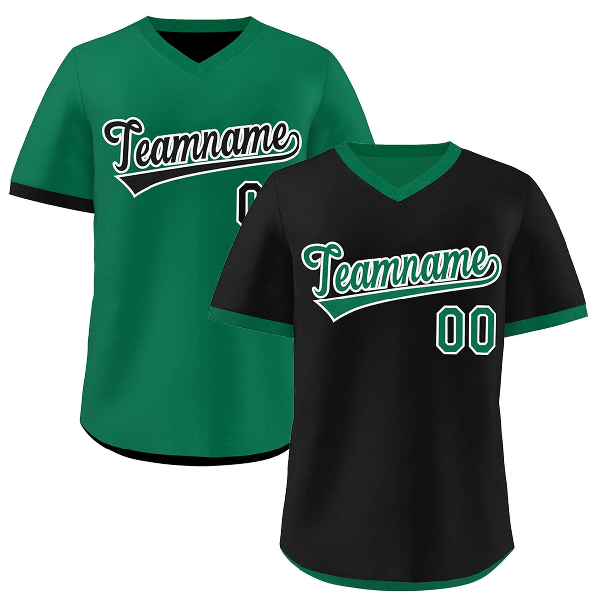 Custom Kelly Green Black Reversible Classic Style Lightweight Baseball Jersey| KXKSHOP
