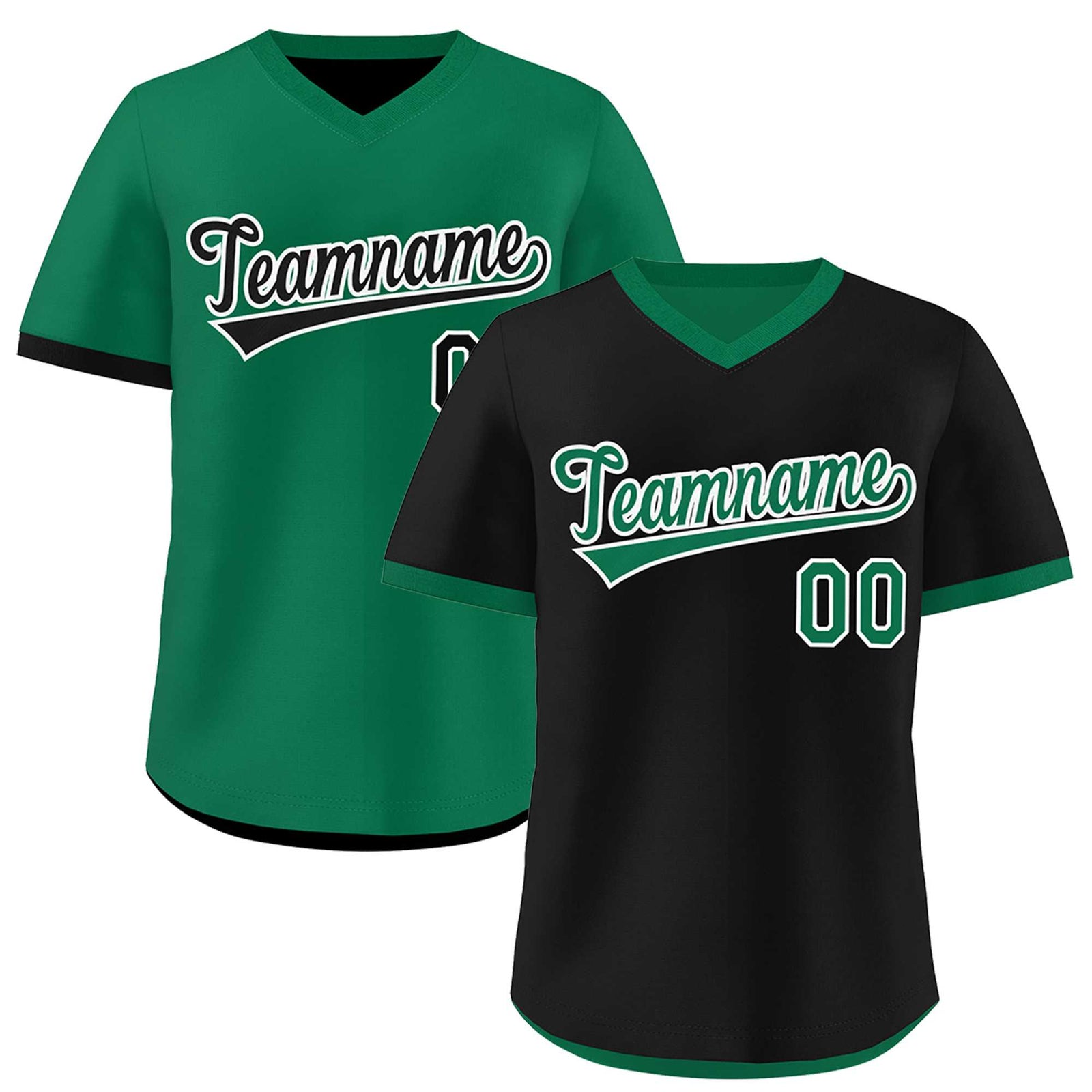 Custom Kelly Green Black Reversible Classic Style Lightweight Baseball Jersey| KXKSHOP