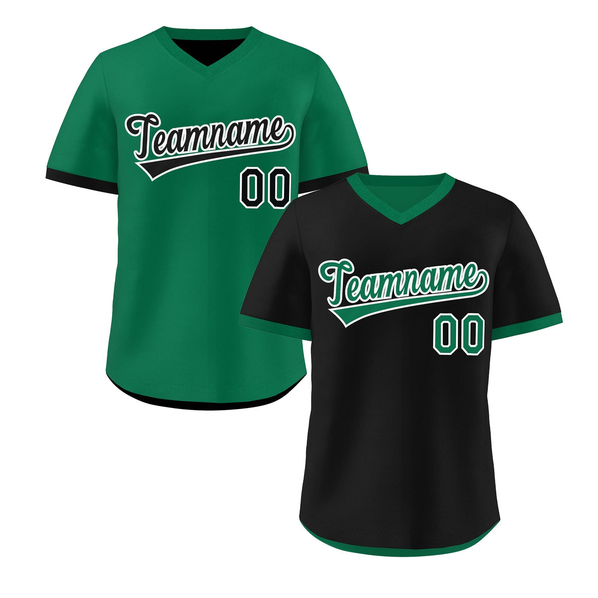 Custom Kelly Green Black Reversible Classic Style Lightweight Baseball Jersey| KXKSHOP