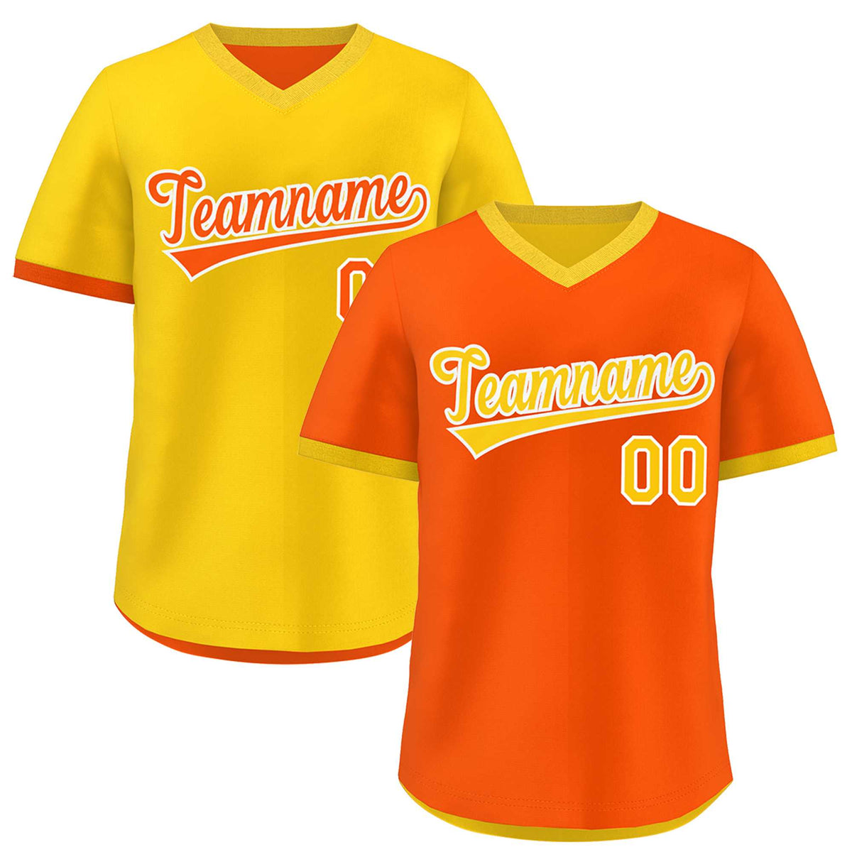 Custom Gold Orange Reversible Classic Style Lightweight Baseball Jersey| KXKSHOP