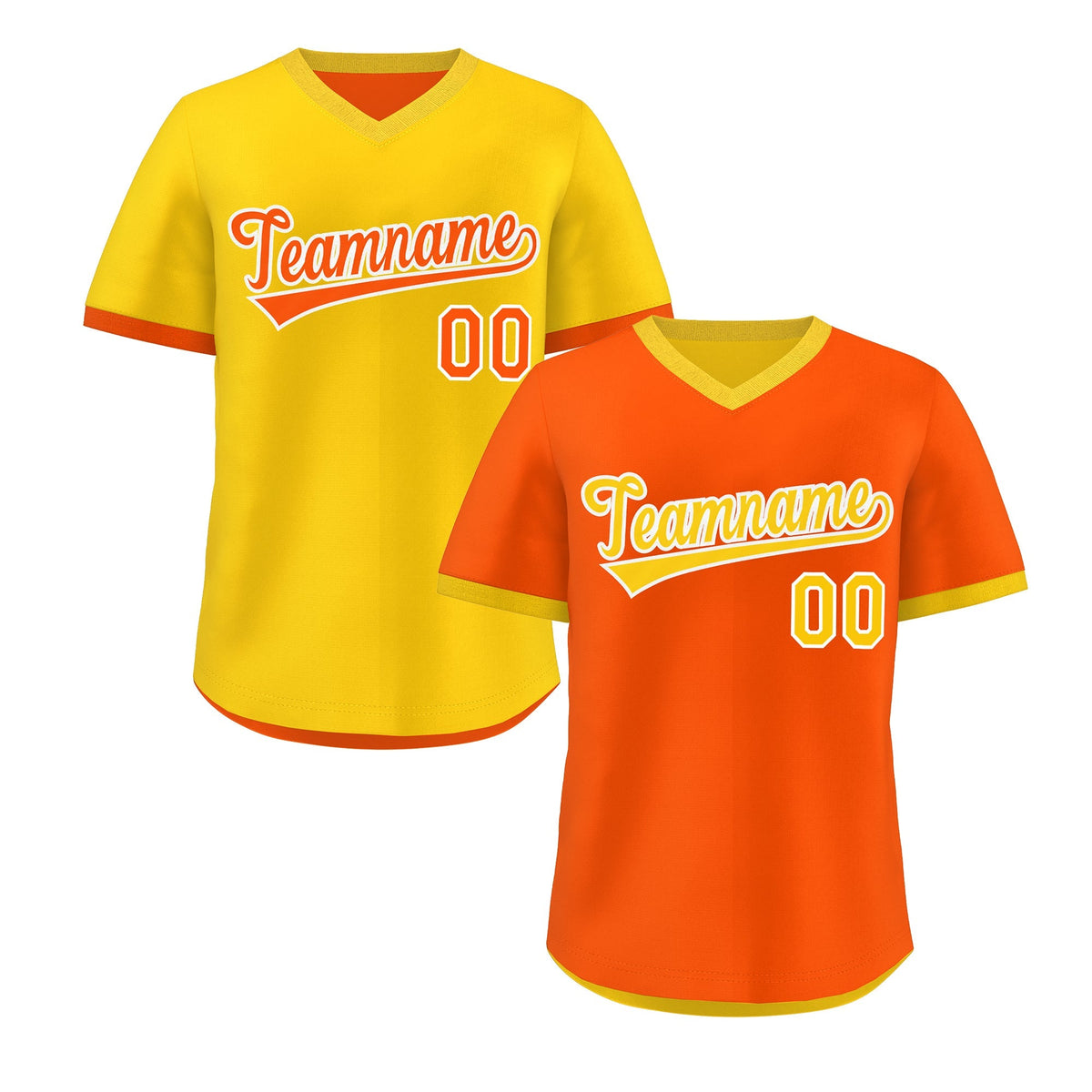 Custom Gold Orange Reversible Classic Style Lightweight Baseball Jersey| KXKSHOP