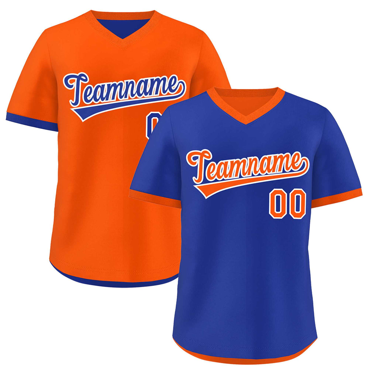 Custom Royal Blue Orange Reversible Classic Style Lightweight Baseball Jersey| KXKSHOP
