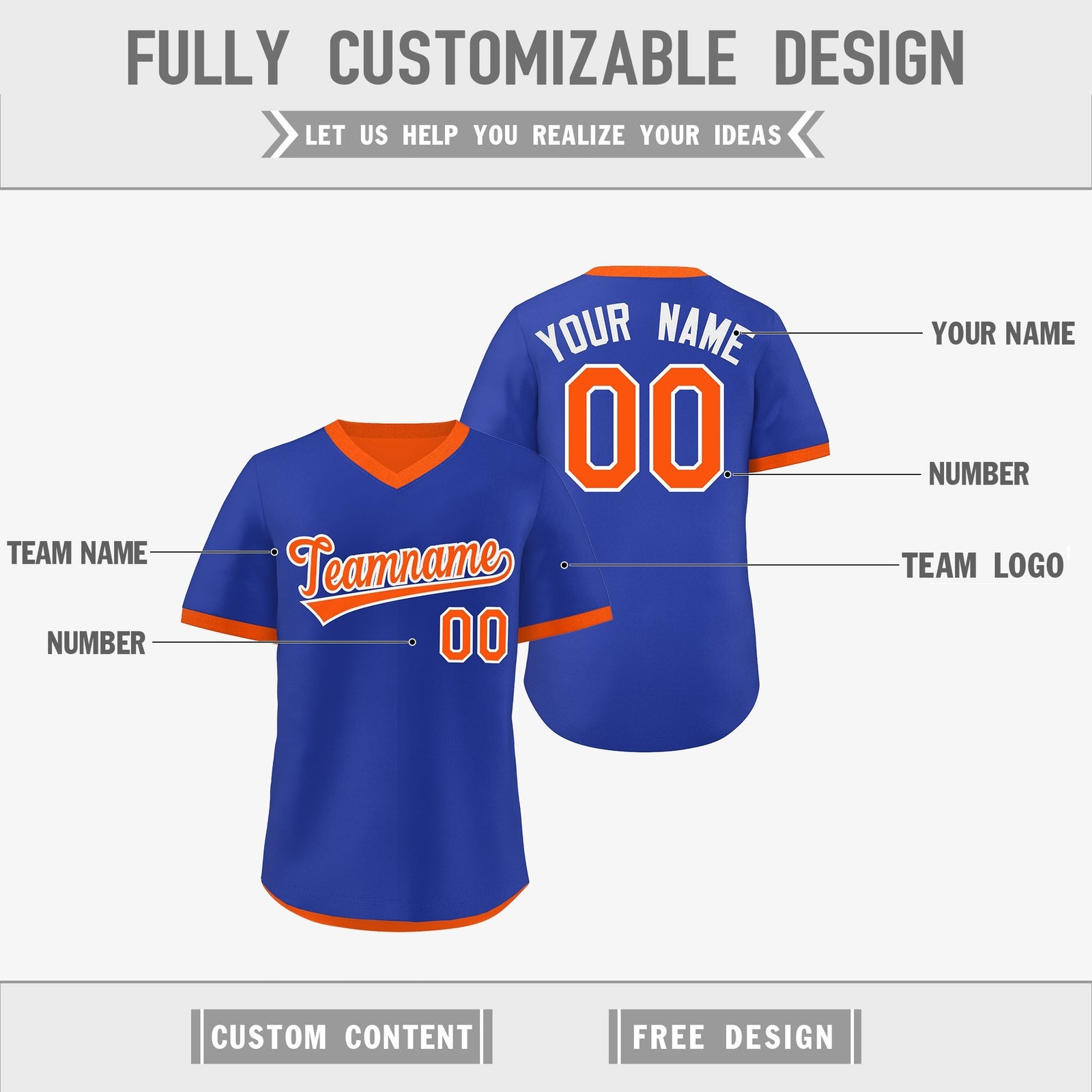 Custom Royal Blue Orange Reversible Classic Style Lightweight Baseball Jersey| KXKSHOP