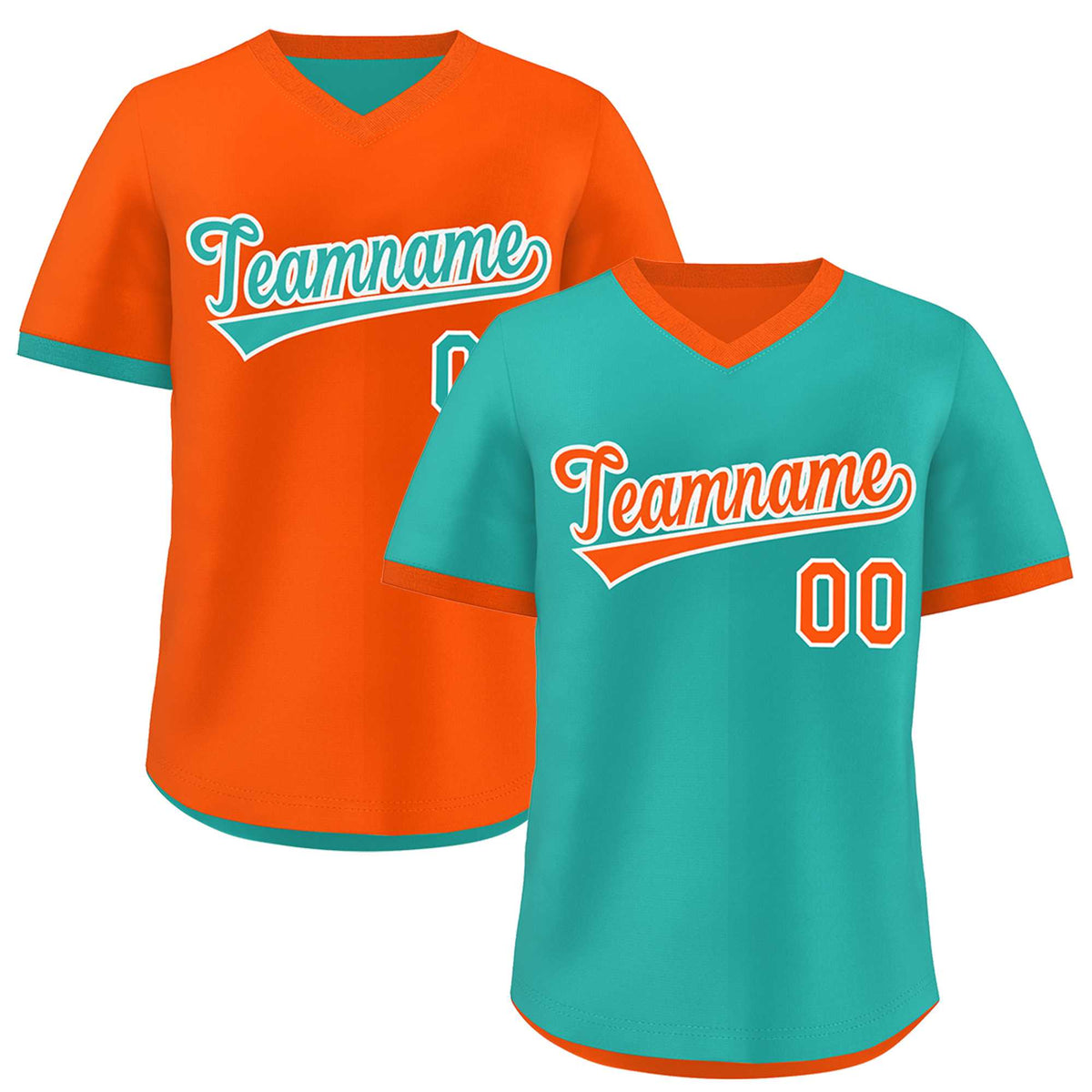 Custom Neon Green Orange Reversible Classic Style Breathable Baseball Jersey| KXKSHOP