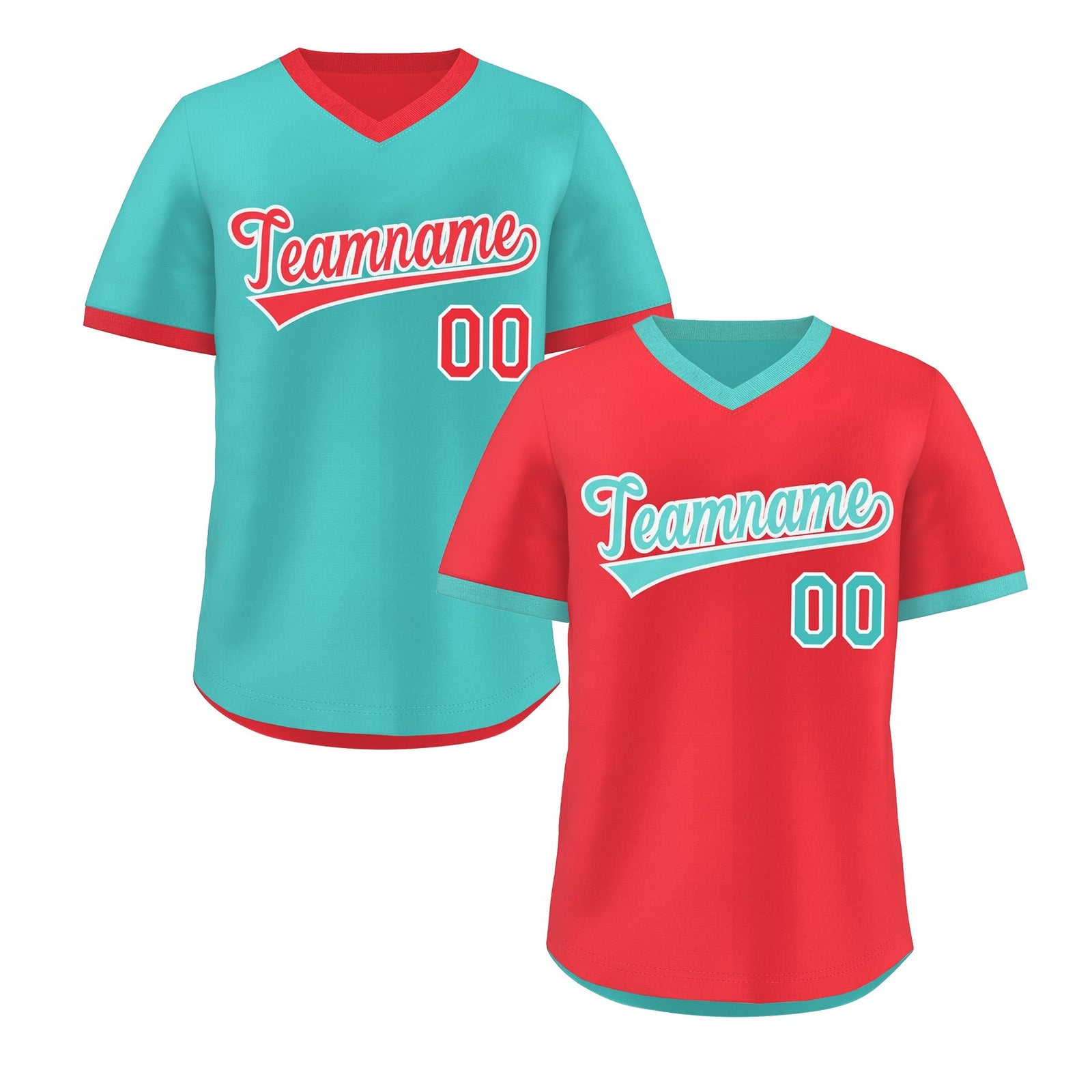 Custom Teal Neon Green Reversible Classic Style Lightweight Baseball Jersey| KXKSHOP