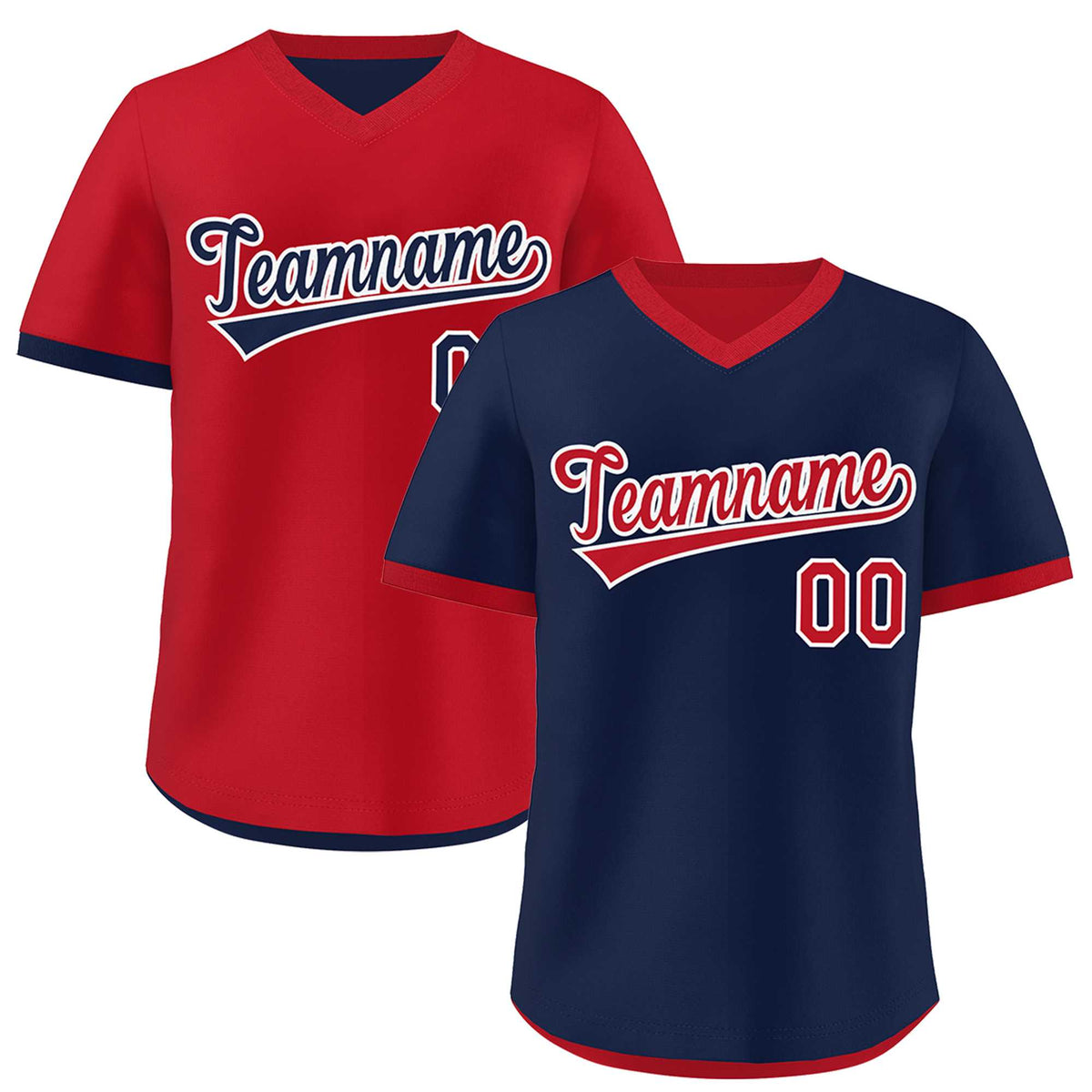 Custom Red Navy Reversible Classic Style Quick Dry Baseball Jersey| KXKSHOP