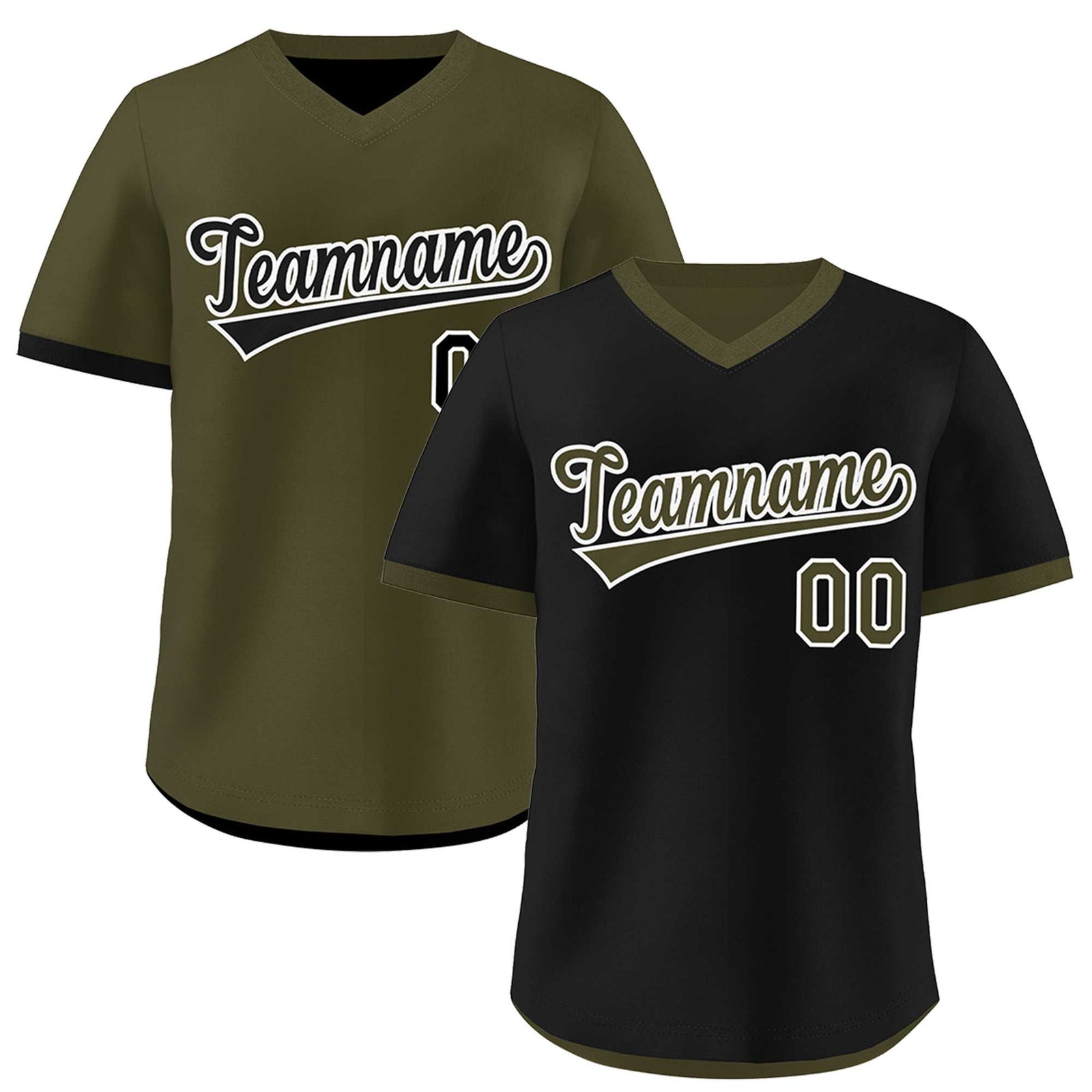 Custom Olive Black Reversible Classic Style Breathable Baseball Jersey| KXKSHOP