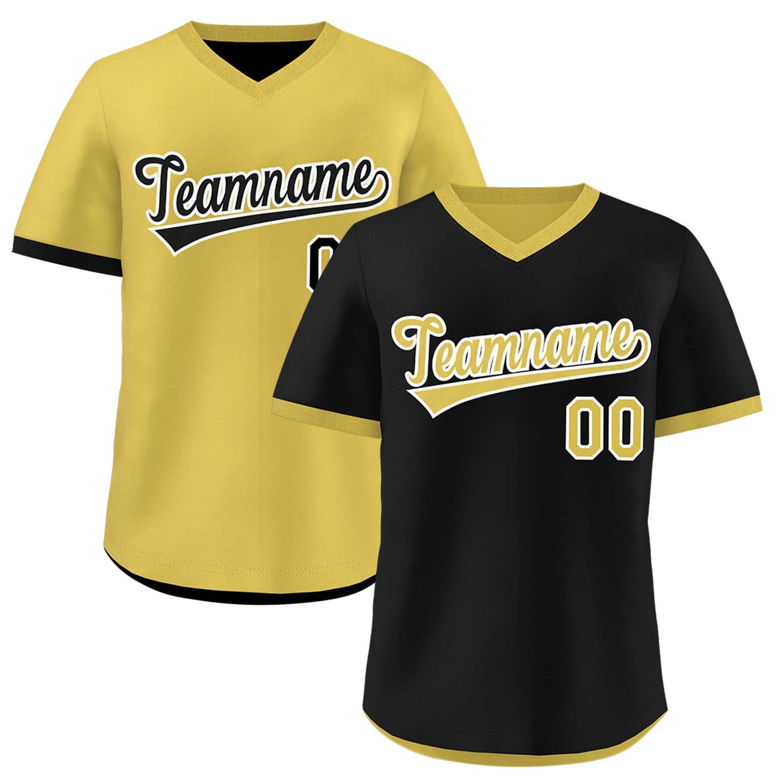 Custom Old Gold Black Reversible Classic Style Lightweight Baseball Jersey| KXKSHOP