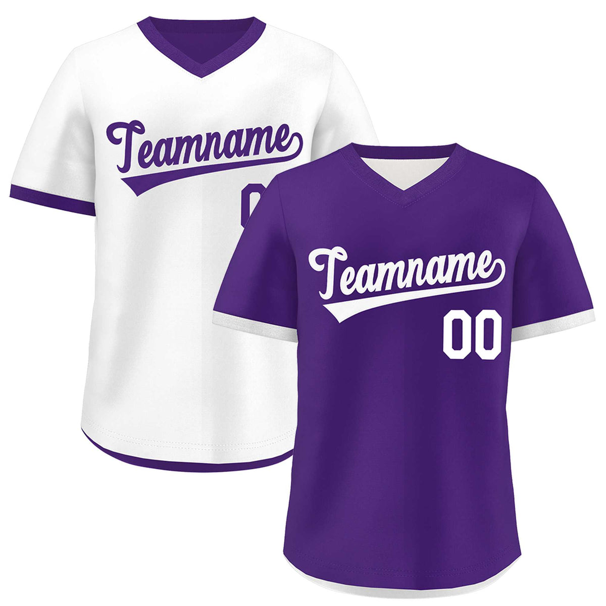 Custom Purple White Reversible Classic Style Breathable Baseball Jersey| KXKSHOP