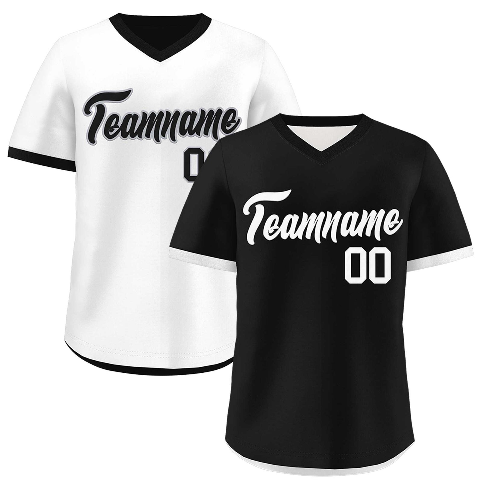 Custom Black White Reversible Classic Style Breathable Baseball Jersey| KXKSHOP