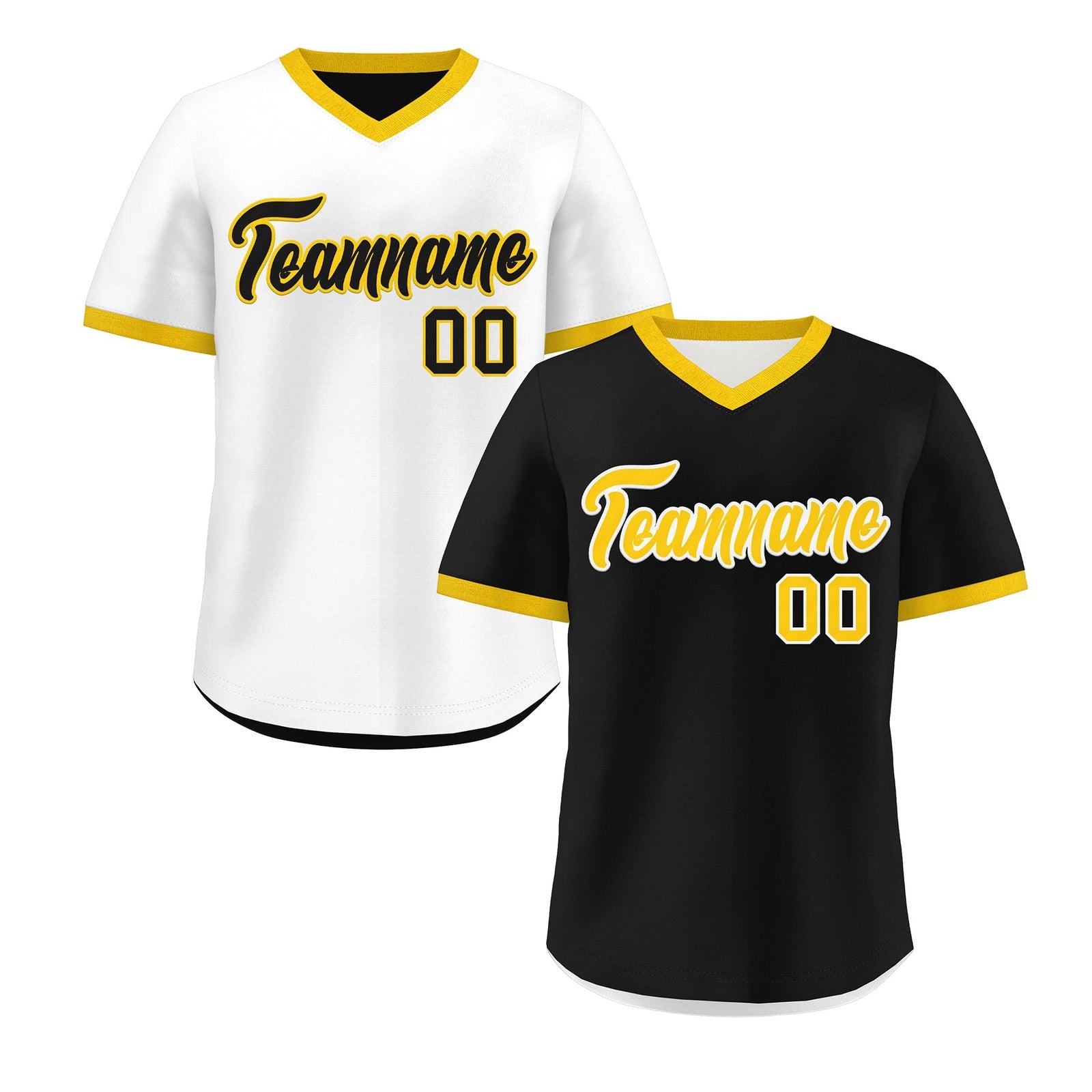 Custom White Black Gold Reversible Classic Style Lightweight Baseball Jersey| KXKSHOP