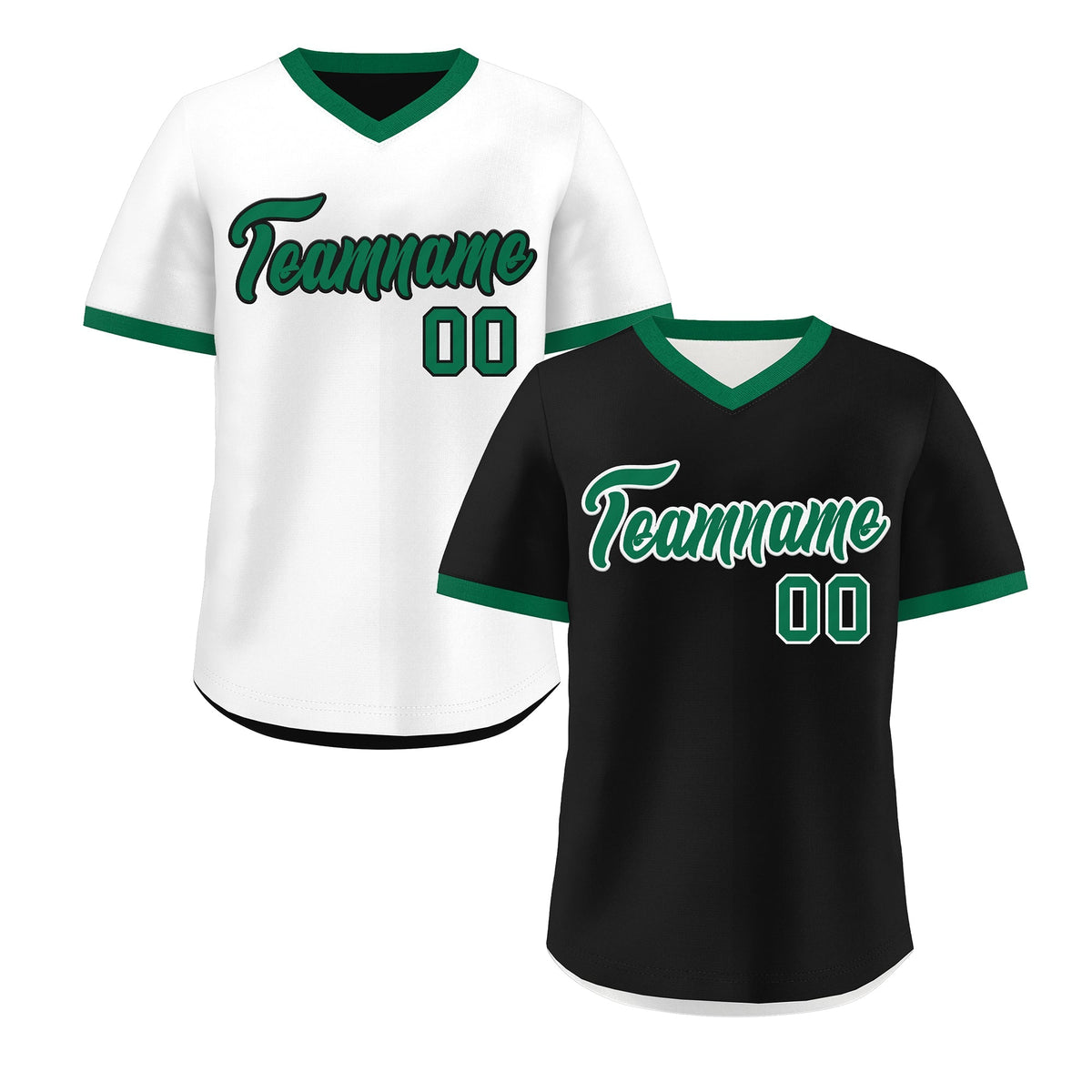 Custom White Black Kelly Green Reversible Classic Style Breathable Baseball Jersey| KXKSHOP