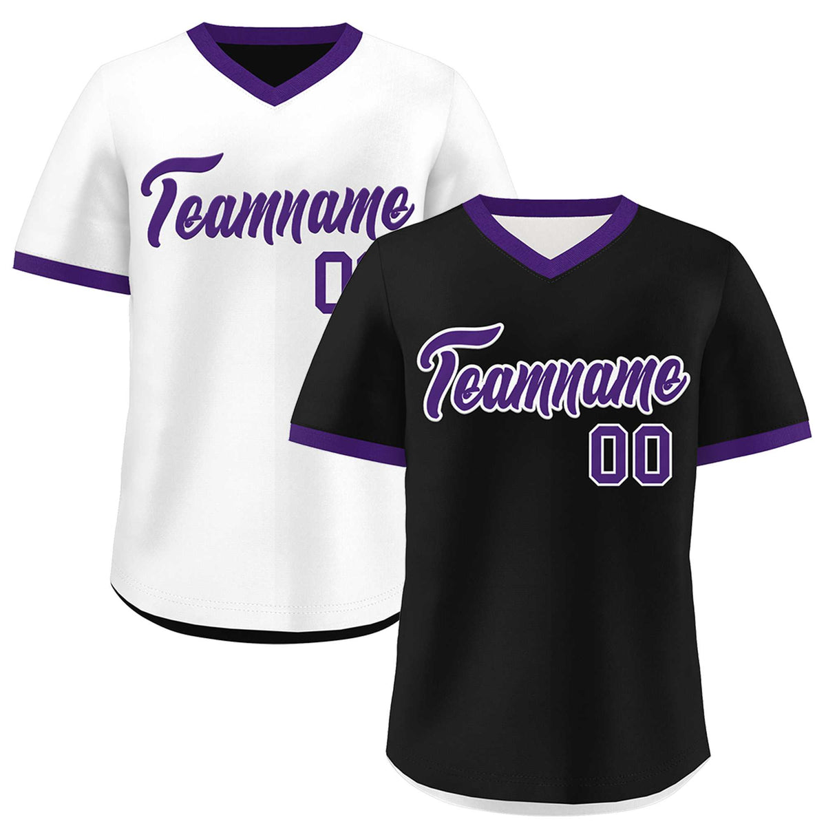 Custom White Black Purple Reversible Classic Style Quick Dry Baseball Jersey| KXKSHOP