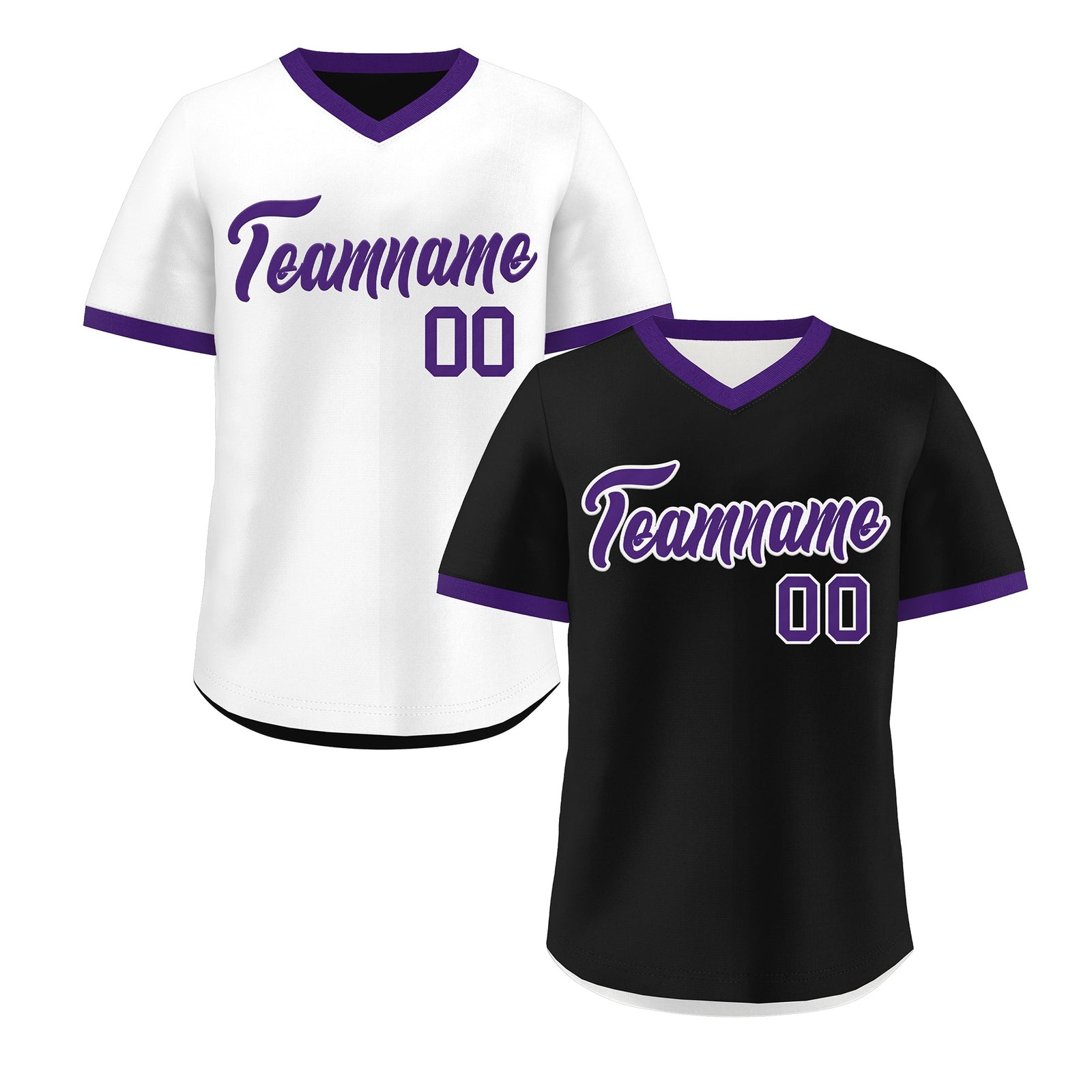 Custom White Black Purple Reversible Classic Style Quick Dry Baseball Jersey| KXKSHOP