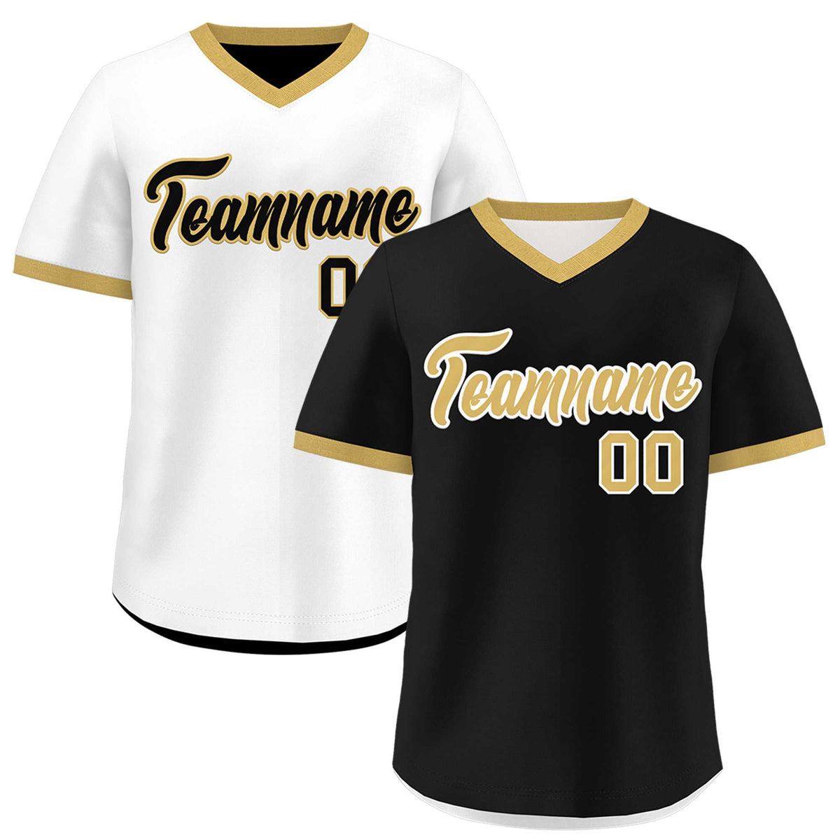 Custom White Black Old Gold Reversible Classic Style Lightweight Baseball Jersey| KXKSHOP