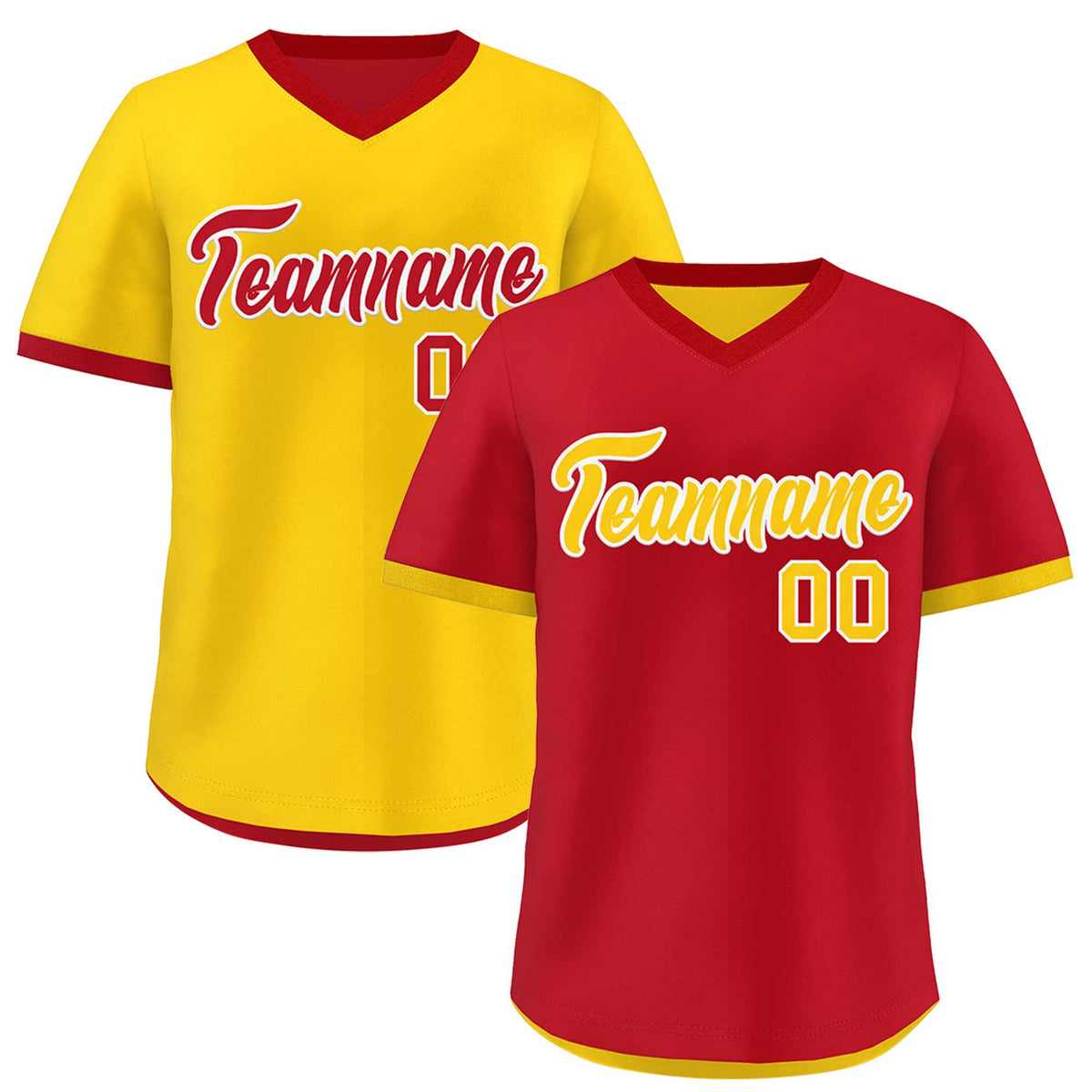 Custom Gold Red Reversible Classic Style Lightweight Baseball Jersey| KXKSHOP