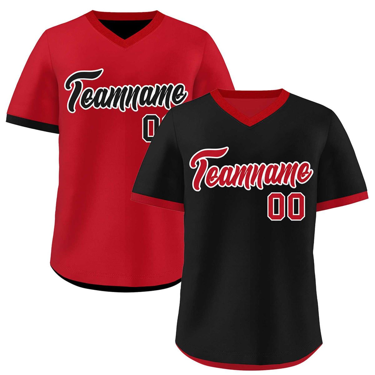 Custom Red Black Reversible Classic Style Breathable Baseball Jersey| KXKSHOP