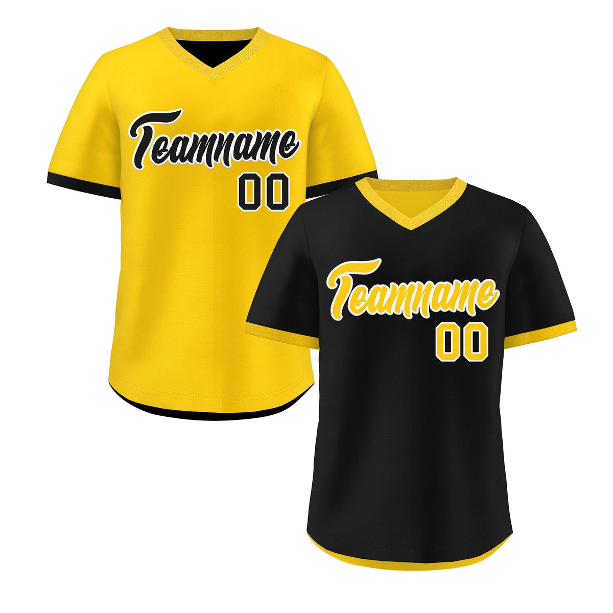 Custom Gold Black Reversible Classic Style Quick Dry Baseball Jersey| KXKSHOP
