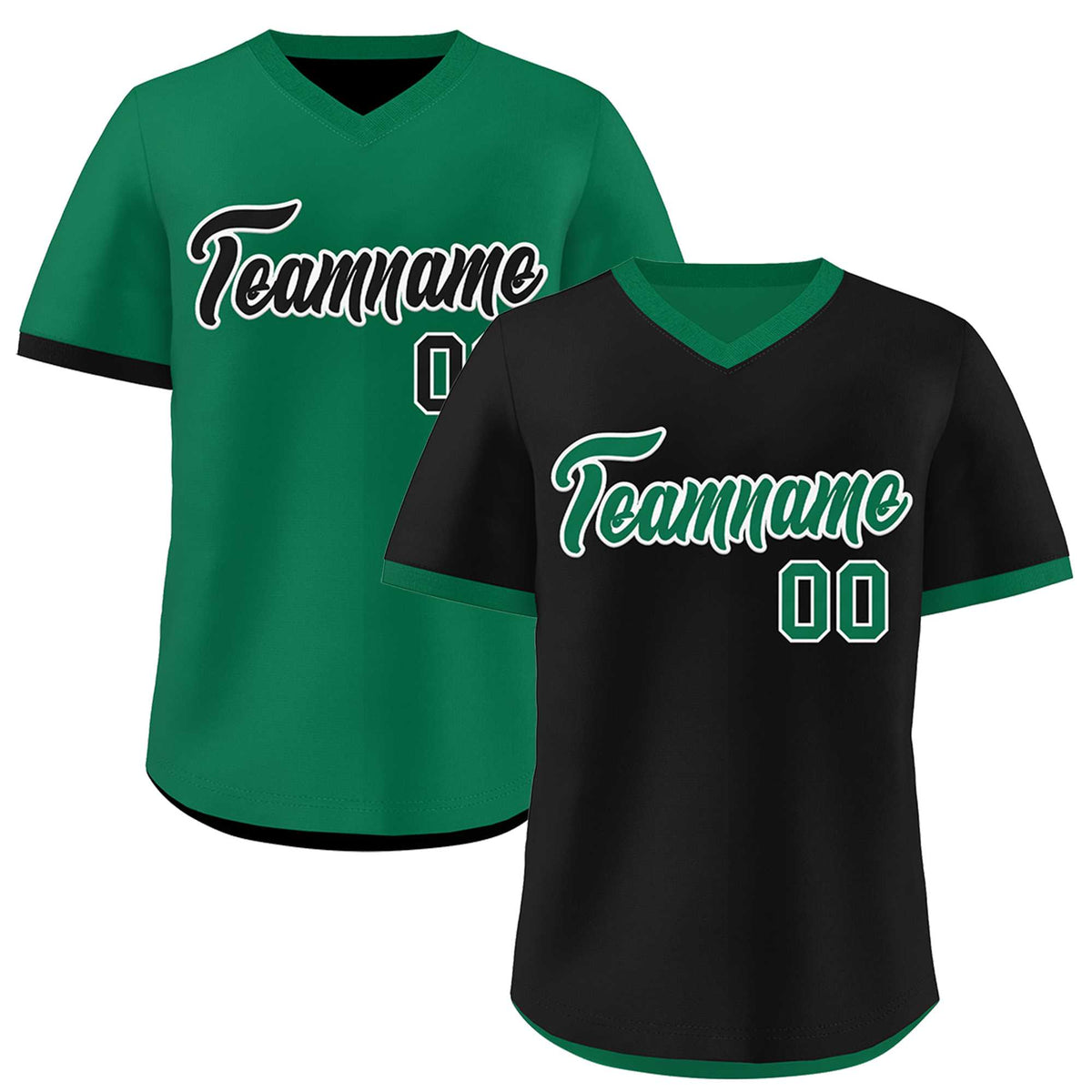 Custom Kelly Green Black Reversible Classic Style Lightweight Baseball Jersey| KXKSHOP
