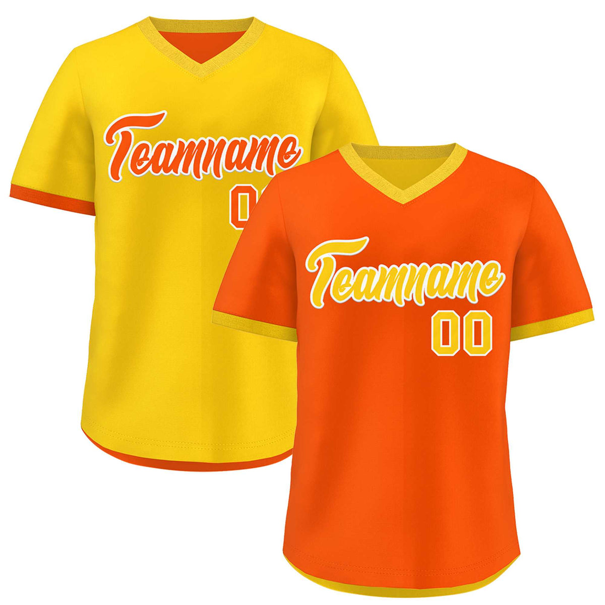 Custom Gold Orange Reversible Classic Style Lightweight Baseball Jersey| KXKSHOP