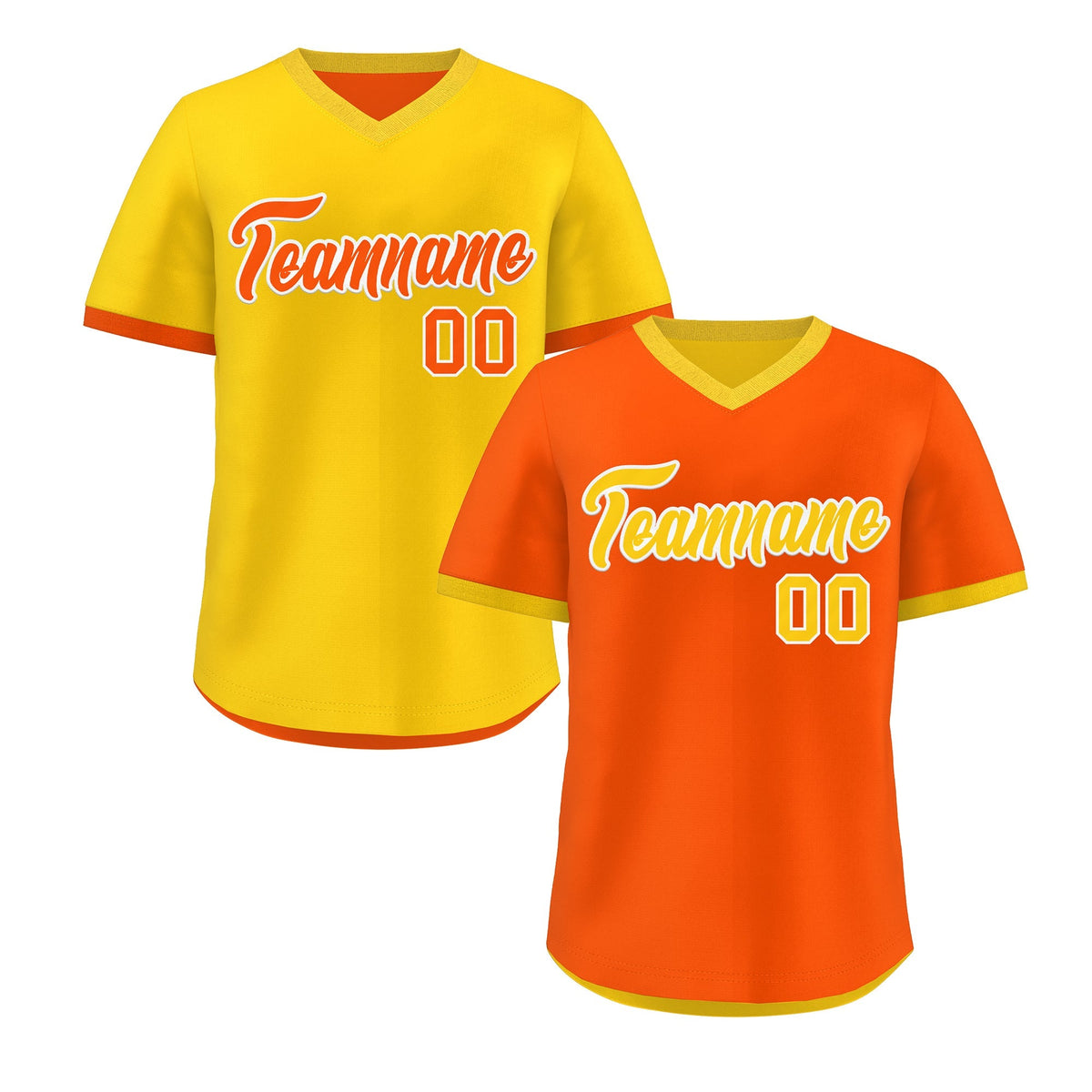 Custom Gold Orange Reversible Classic Style Lightweight Baseball Jersey| KXKSHOP