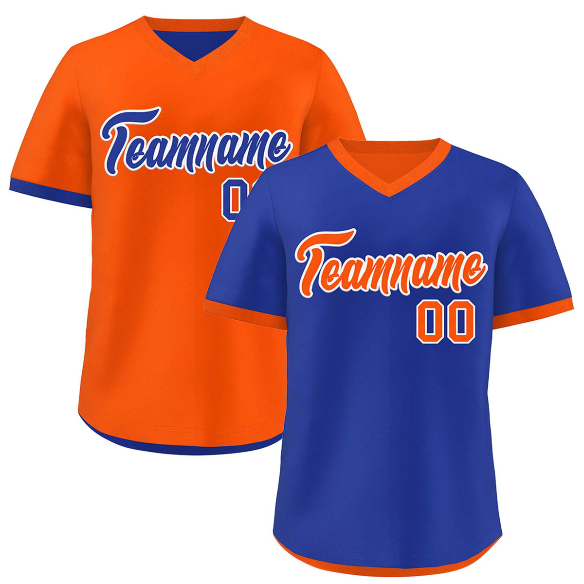 Custom Royal Blue Orange Reversible Classic Style Lightweight Baseball Jersey| KXKSHOP