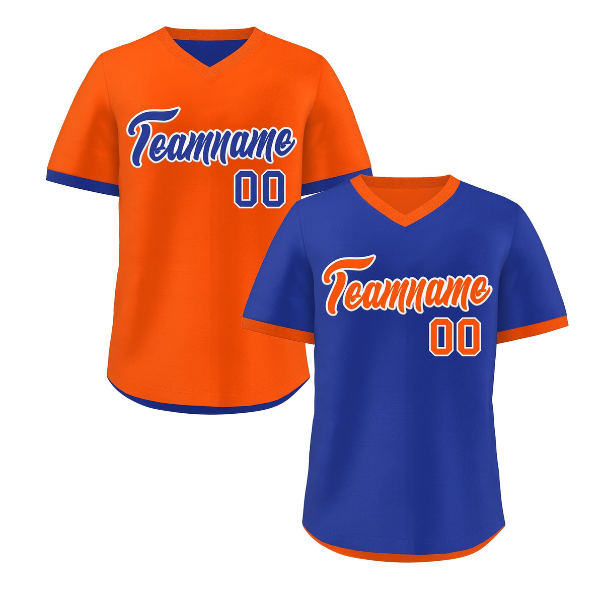 Custom Royal Blue Orange Reversible Classic Style Lightweight Baseball Jersey| KXKSHOP