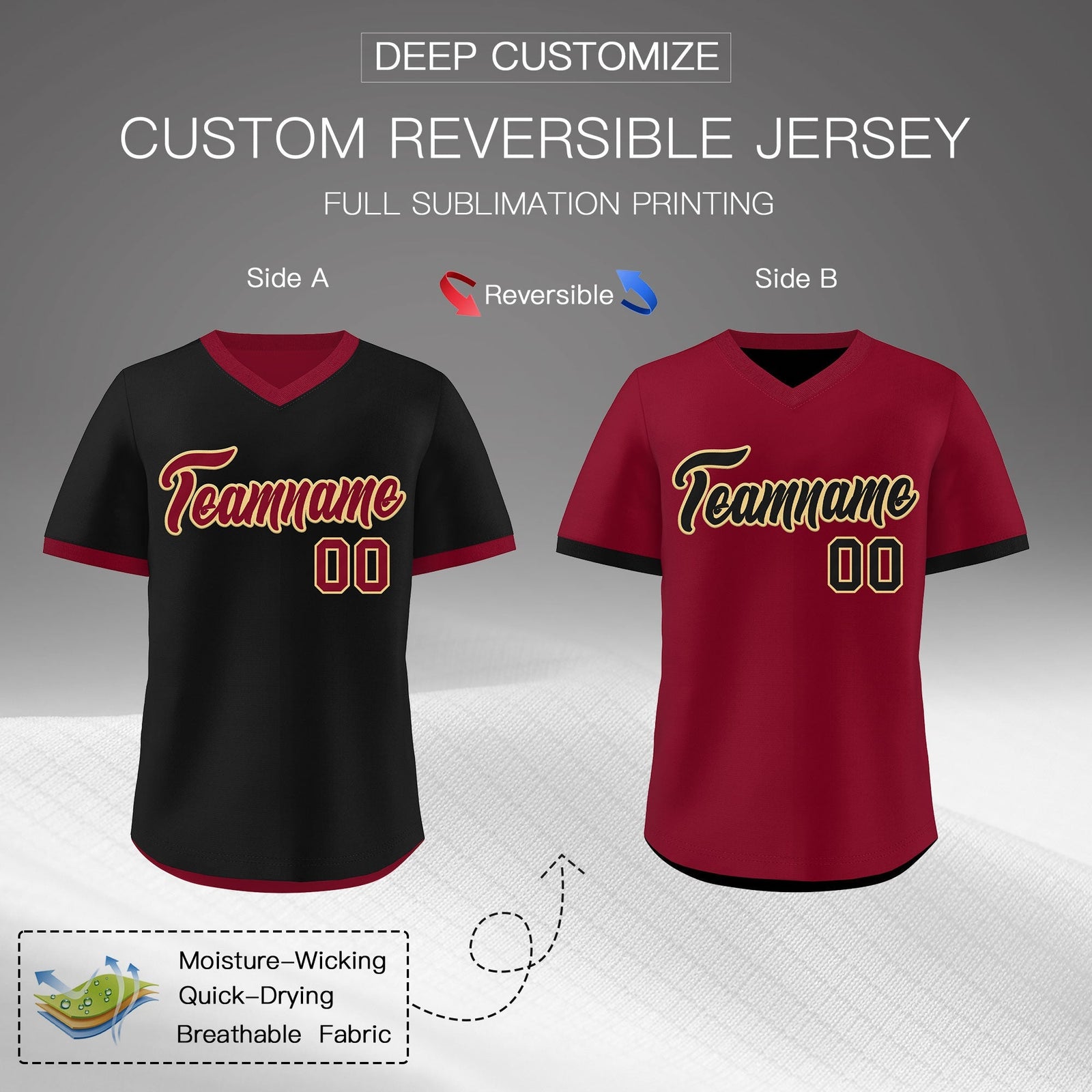 Custom Crimson Khaki Reversible Classic Style Lightweight Baseball Jersey| KXKSHOP