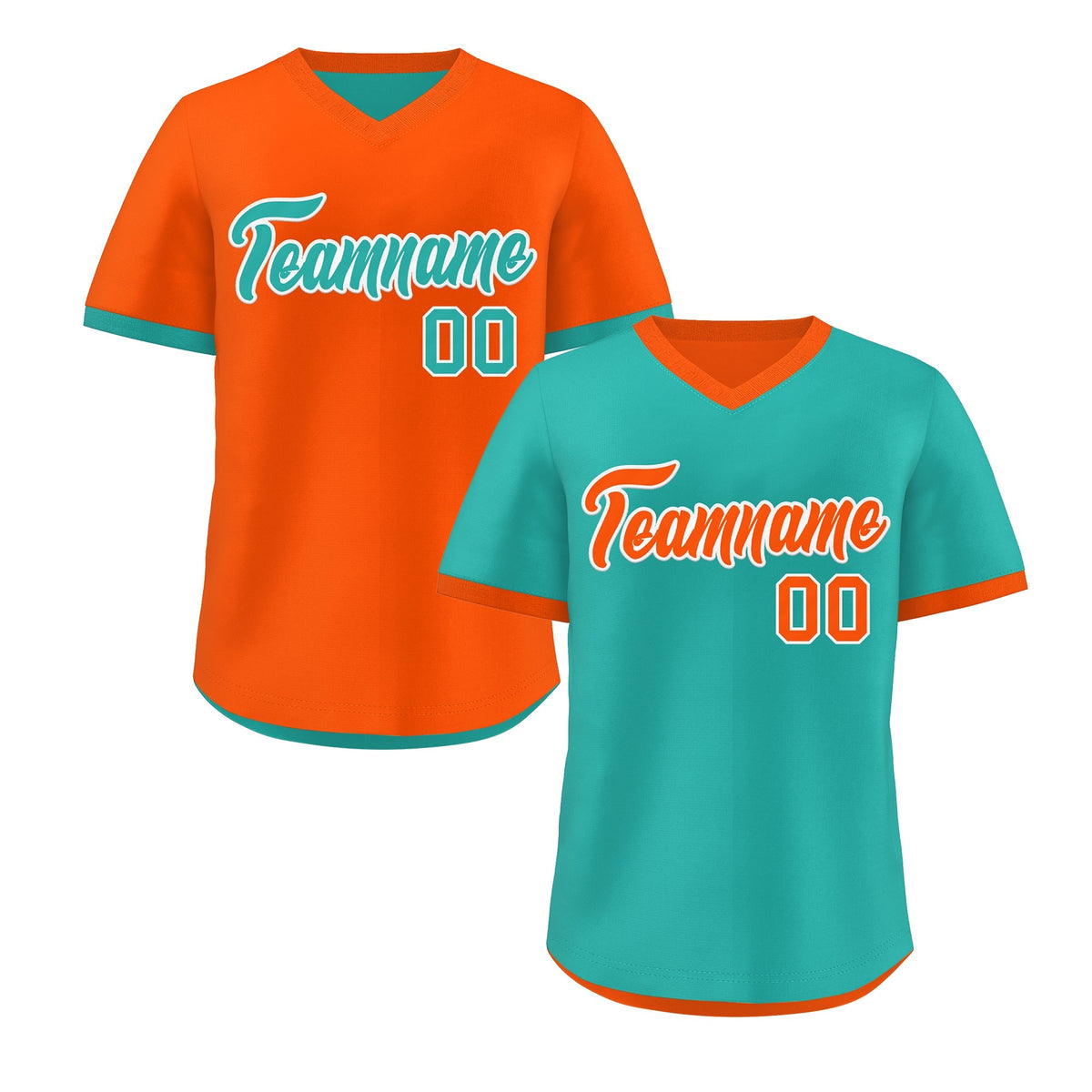 Custom Neon Green Orange Reversible Classic Style Breathable Baseball Jersey| KXKSHOP