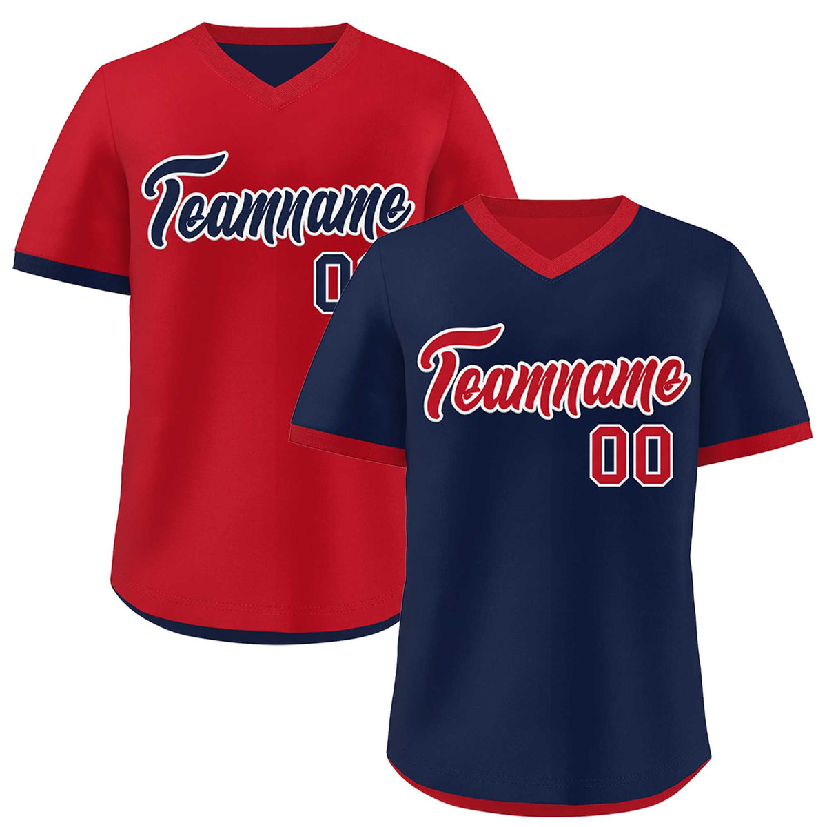 Custom Red Navy Reversible Classic Style Quick Dry Baseball Jersey| KXKSHOP