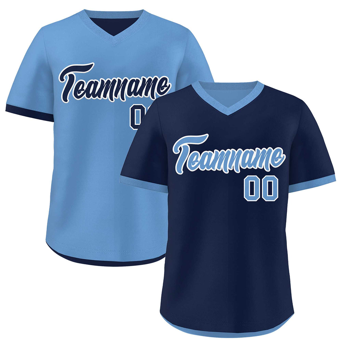 Custom Light Blue Navy Reversible Classic Style Lightweight Baseball Jersey| KXKSHOP